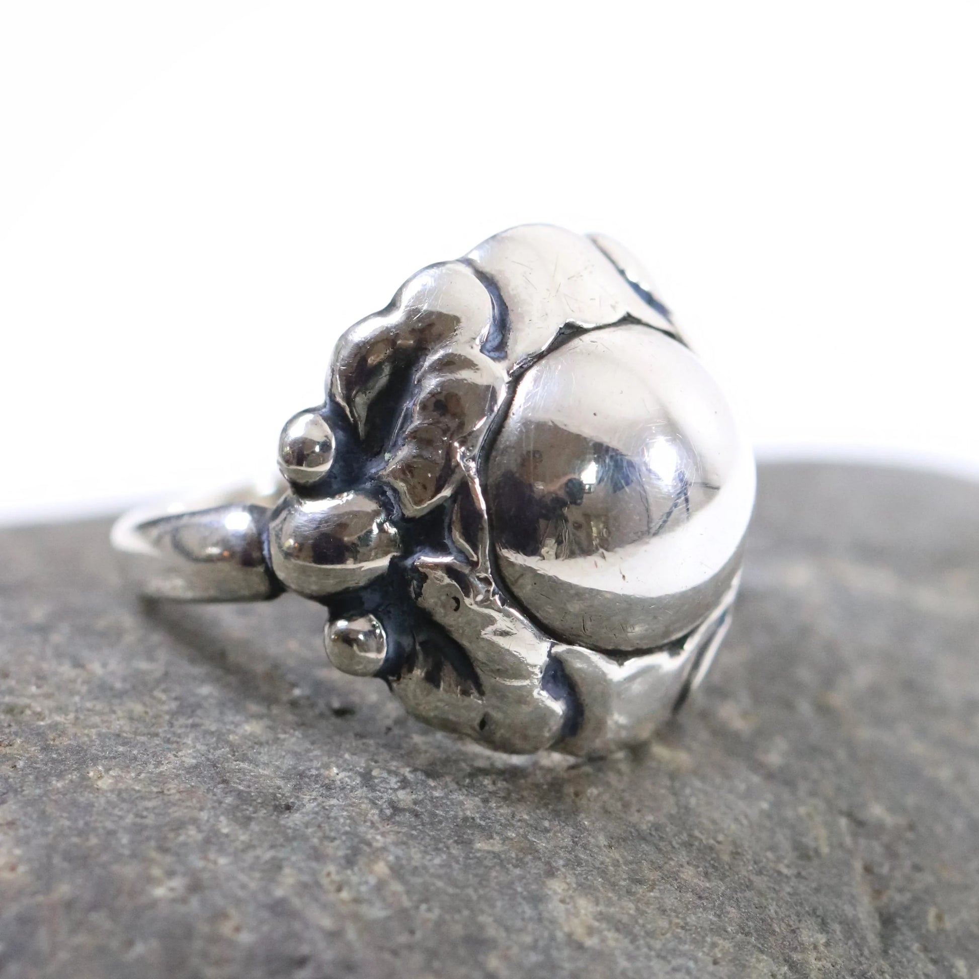 SOLD OUT: Antique Georg Jensen Jewelry | Silver Cabochon 830 Silver Ring 11A - Carmel Fine Silver Jewelry