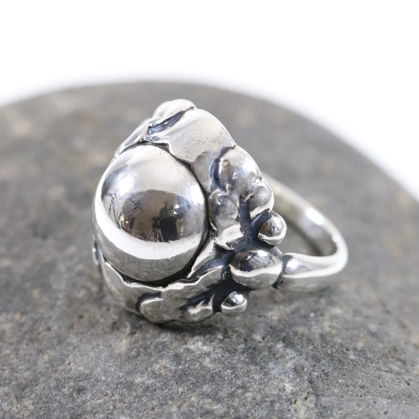 SOLD OUT: Antique Georg Jensen Jewelry | Silver Cabochon 830 Silver Ring 11A - Carmel Fine Silver Jewelry