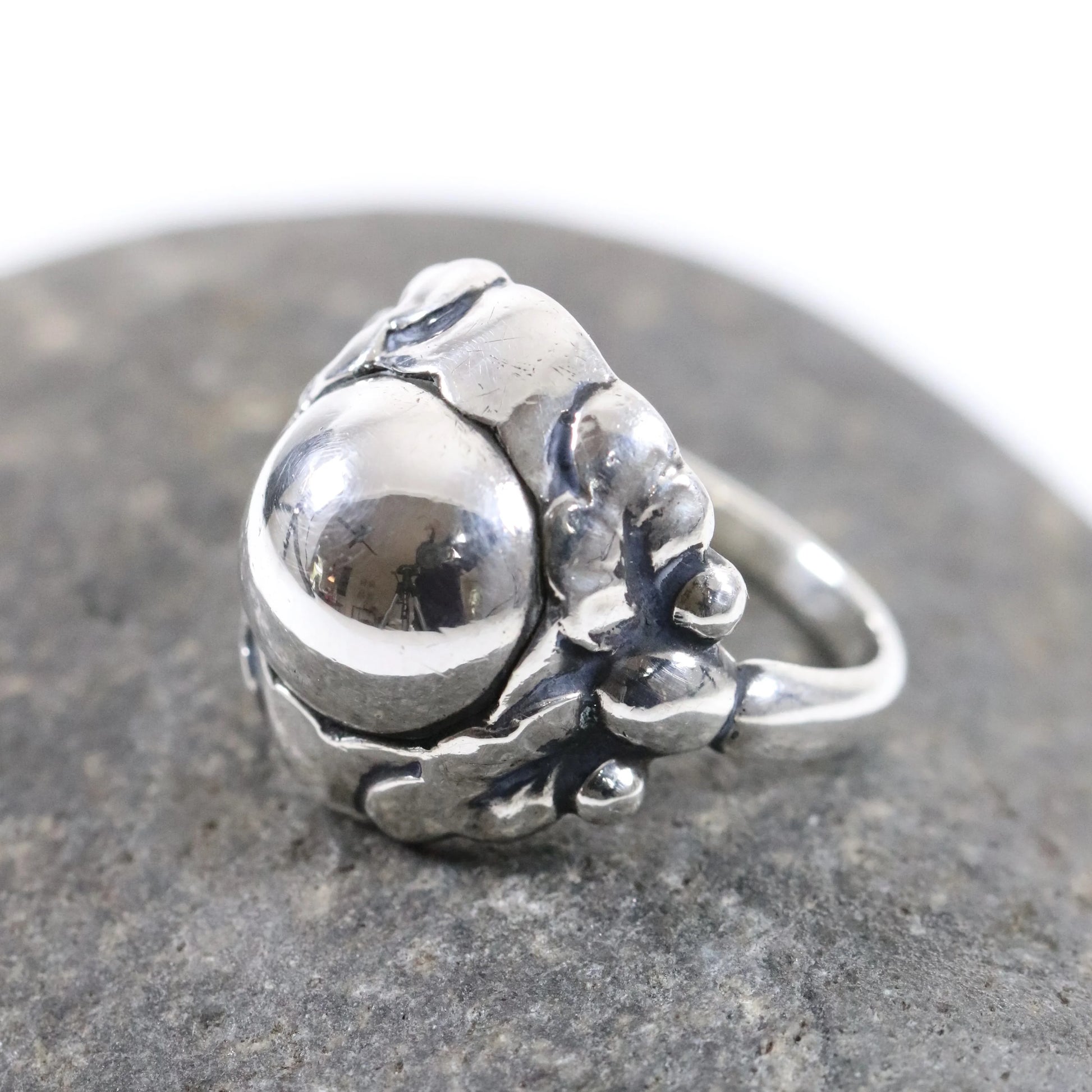 SOLD OUT: Antique Georg Jensen Jewelry | Silver Cabochon 830 Silver Ring 11A - Carmel Fine Silver Jewelry