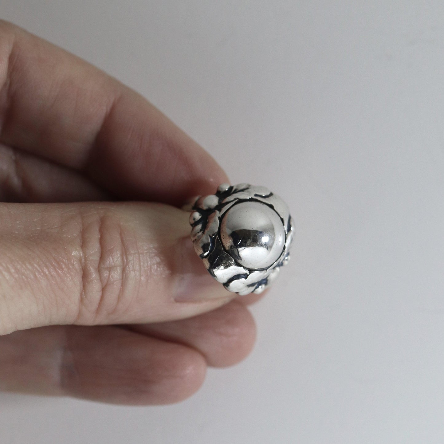 SOLD OUT: Antique Georg Jensen Jewelry | Silver Cabochon 830 Silver Ring 11A - Carmel FSJ