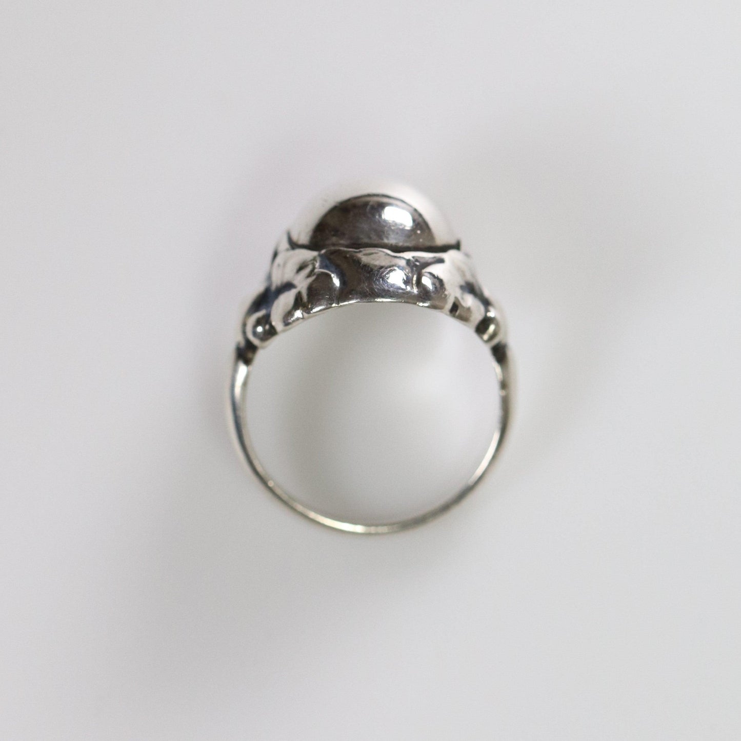 SOLD OUT: Antique Georg Jensen Jewelry | Silver Cabochon 830 Silver Ring 11A - Carmel FSJ