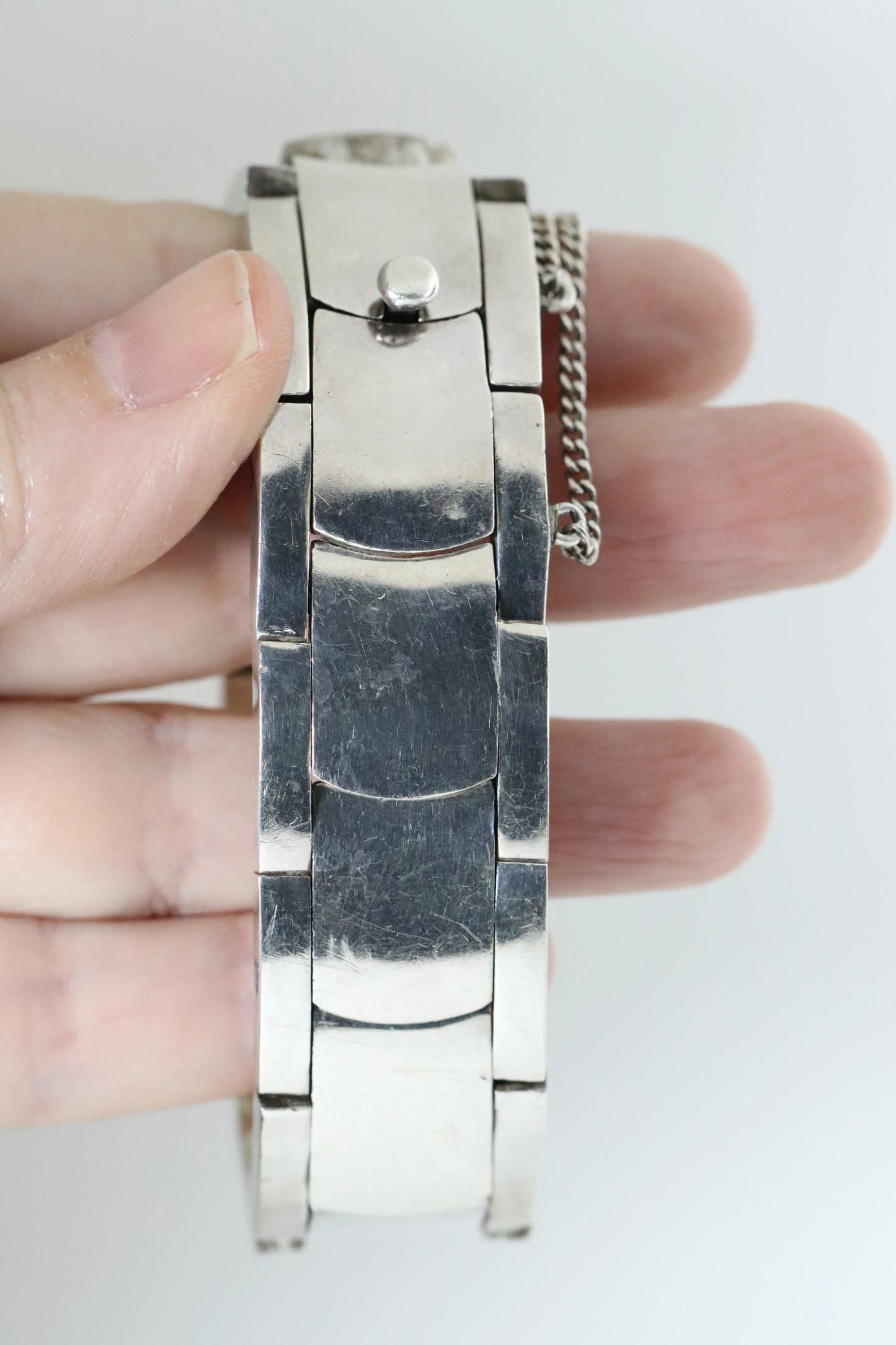 SOLD OUT: Antonio Pineda Bracelet | Taxco Mid-Century Modernist Panel | Vintage 970 Sterling Silver Mexico - Carmel Fine Silver Jewelry