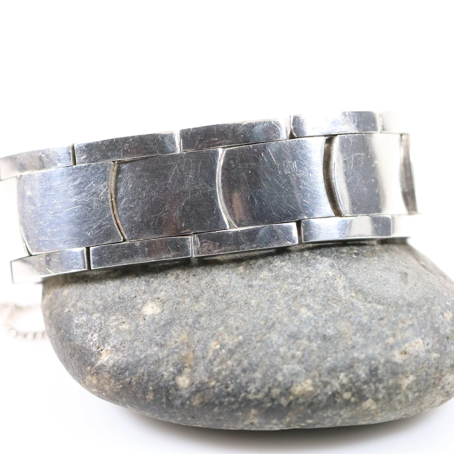 SOLD OUT: Antonio Pineda Bracelet | Taxco Mid-Century Modernist Panel | Vintage 970 Sterling Silver Mexico - Carmel Fine Silver Jewelry
