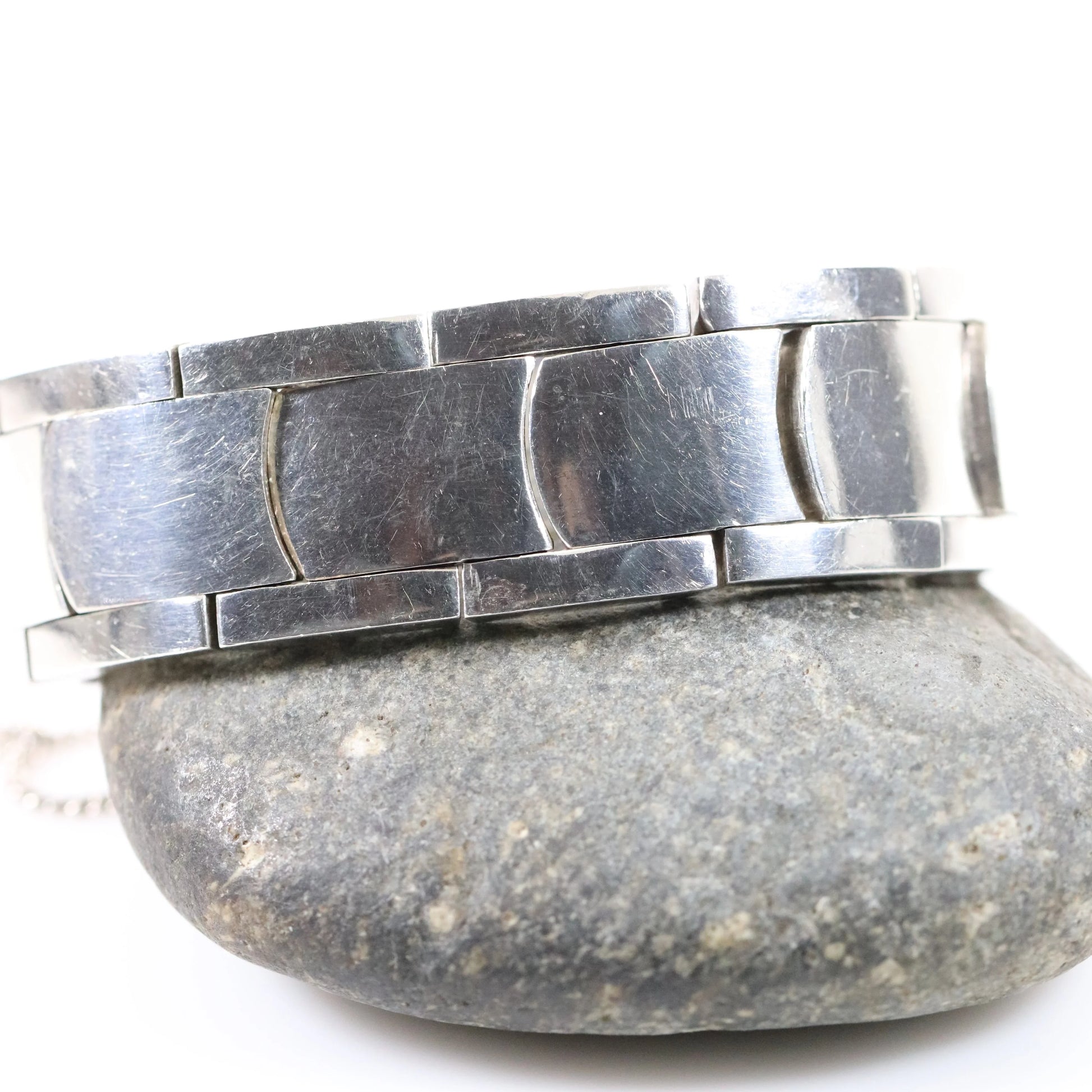 SOLD OUT: Antonio Pineda Bracelet | Taxco Mid-Century Modernist Panel | Vintage 970 Sterling Silver Mexico - Carmel Fine Silver Jewelry