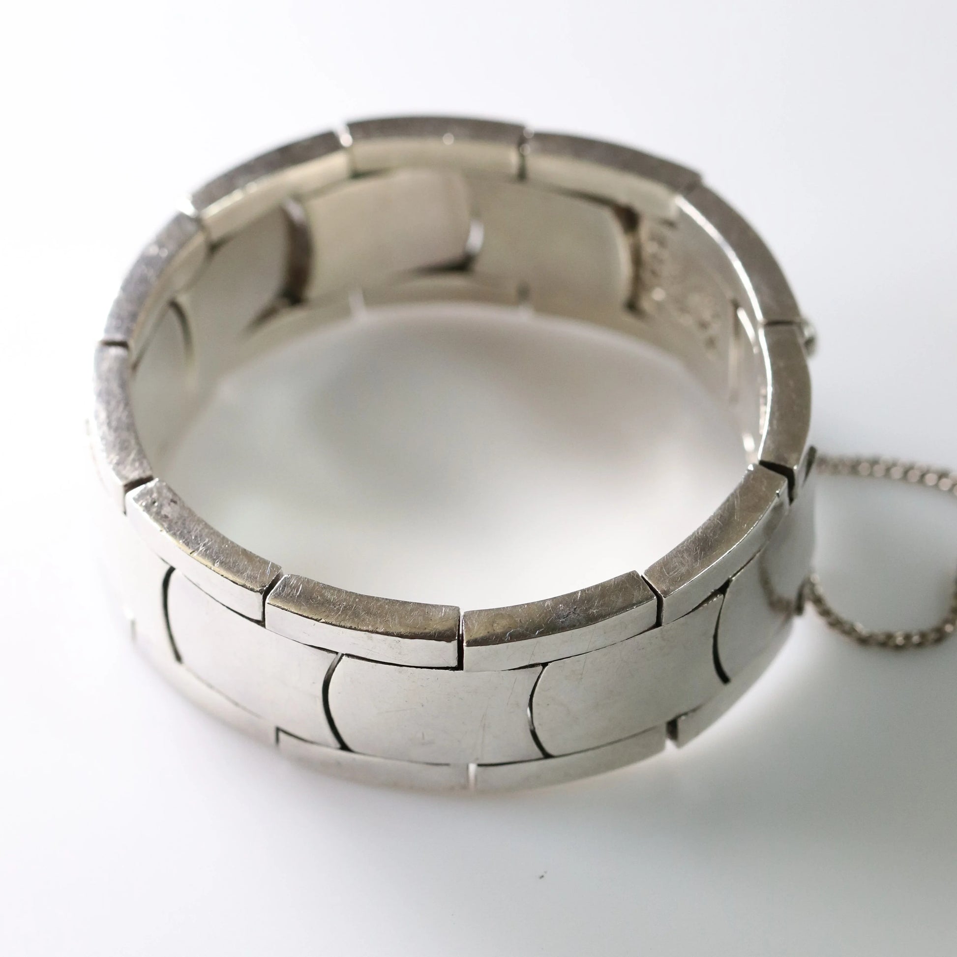 SOLD OUT: Antonio Pineda Bracelet | Taxco Mid-Century Modernist Panel | Vintage 970 Sterling Silver Mexico - Carmel Fine Silver Jewelry