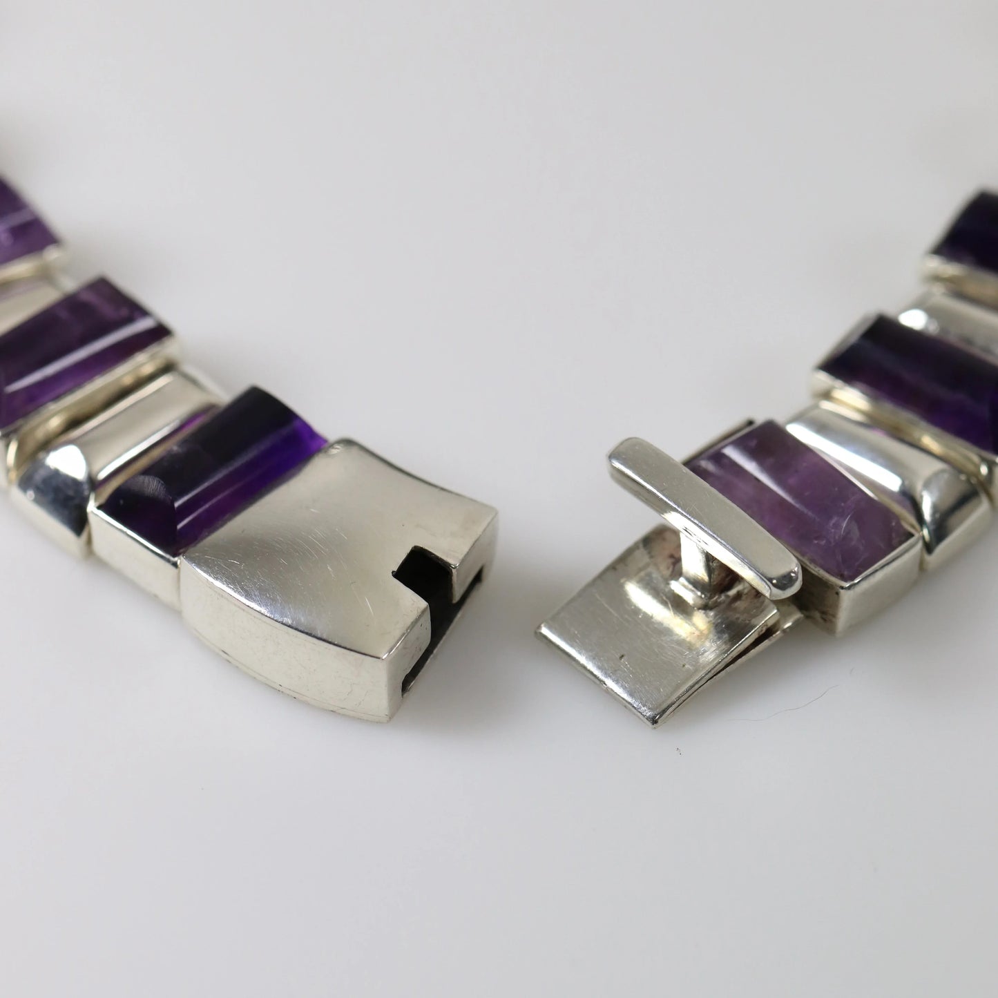 SOLD OUT: Antonio Pineda Necklace | Taxco Mid-Century Modernist Amethyst | Vintage 970 Sterling Silver Mexico - Carmel Fine Silver Jewelry