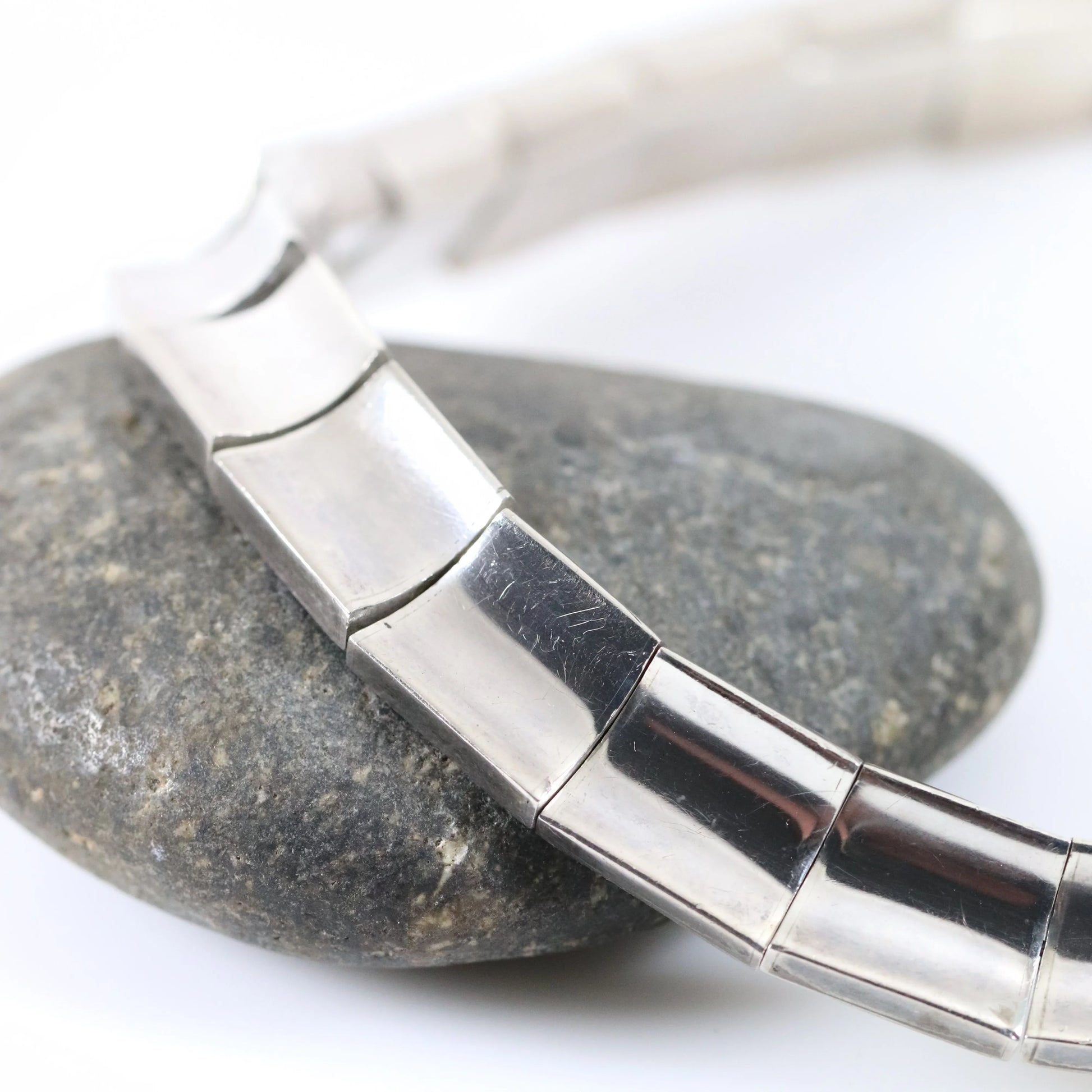 SOLD OUT: Antonio Pineda Taxco Heavy Modernist Necklace | Vintage Sterling Silver | 970 Silver Mid-Century Mexico - Carmel Fine Silver Jewelry