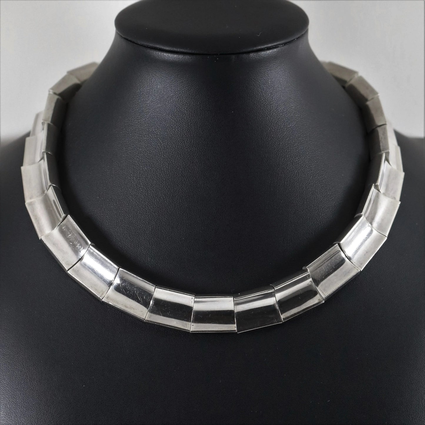 SOLD OUT: Antonio Pineda Taxco Heavy Modernist Necklace | Vintage Sterling Silver | 970 Silver Mid-Century Mexico - Carmel Fine Silver Jewelry