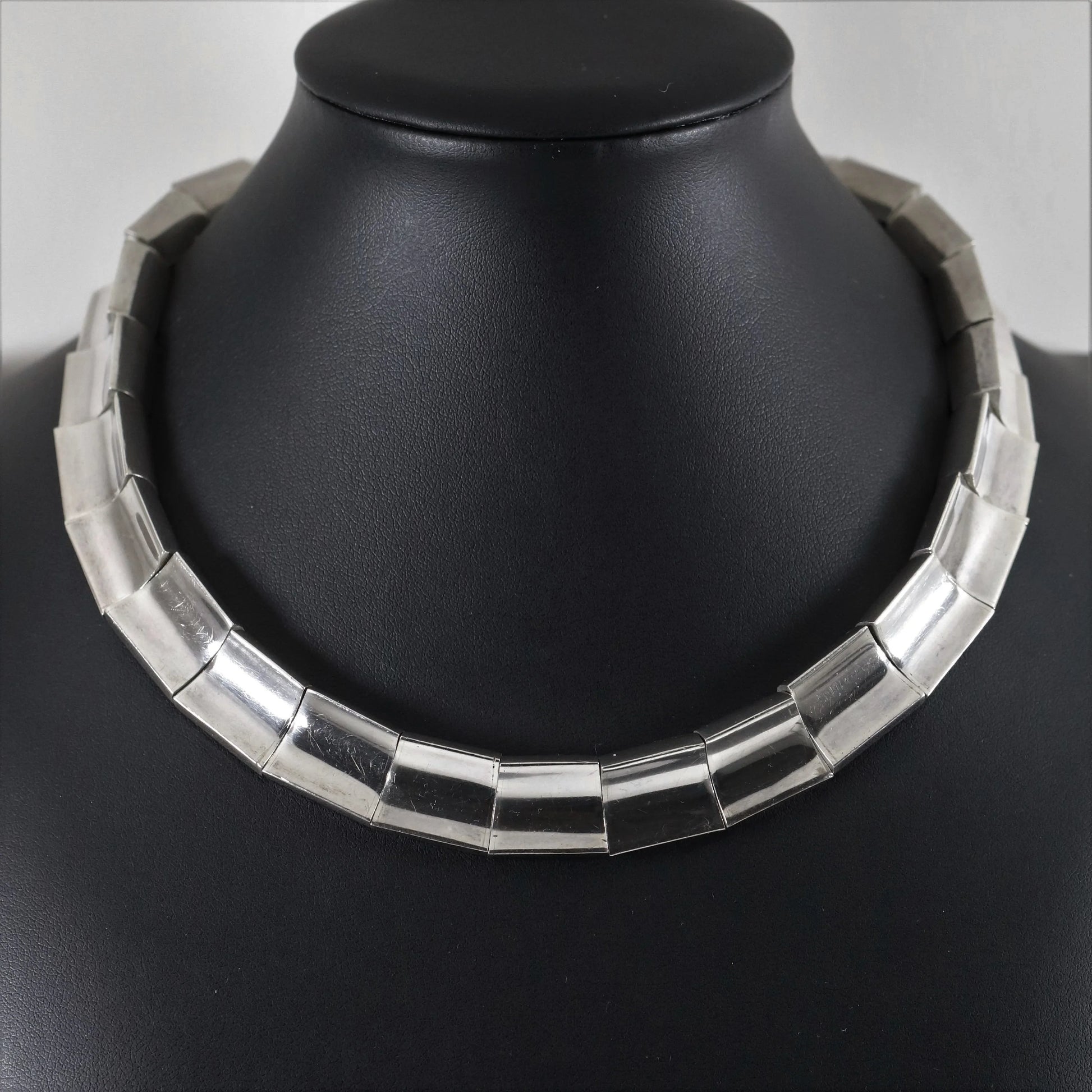 SOLD OUT: Antonio Pineda Taxco Heavy Modernist Necklace | Vintage Sterling Silver | 970 Silver Mid-Century Mexico - Carmel Fine Silver Jewelry