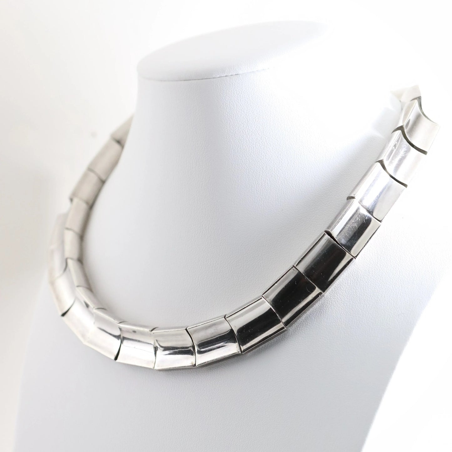 SOLD OUT: Antonio Pineda Taxco Heavy Modernist Necklace | Vintage Sterling Silver | 970 Silver Mid-Century Mexico - Carmel Fine Silver Jewelry