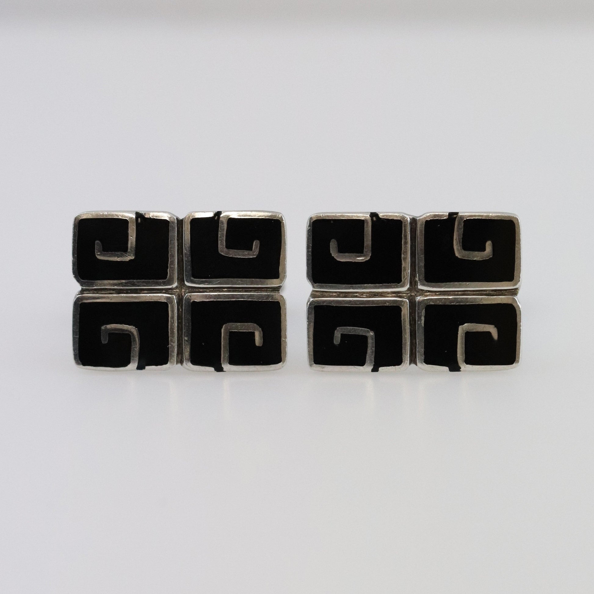 SOLD OUT: BLACK ENAMEL MARGOT DE TAXCO CUFFLINKS - Carmel FSJ