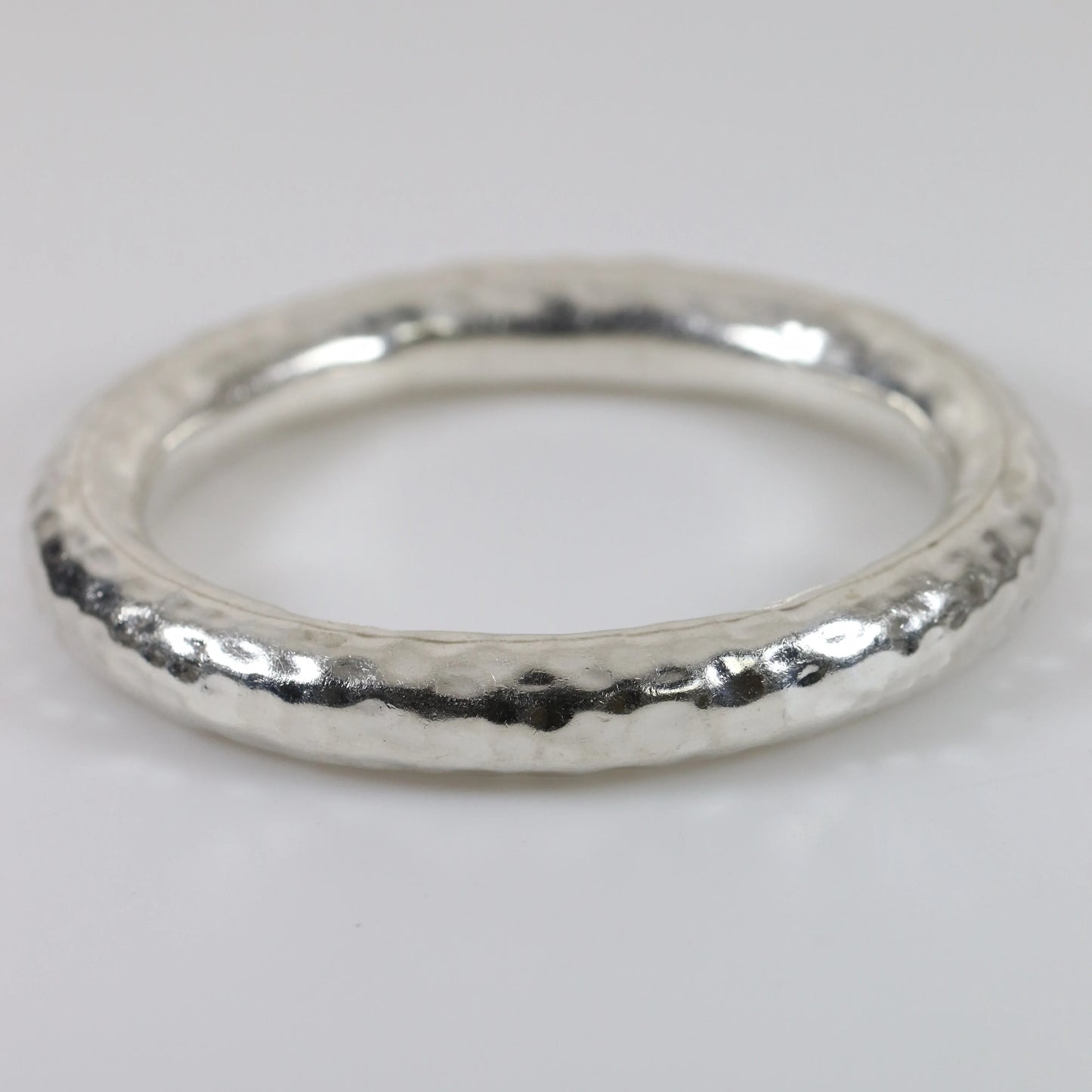 SOLD OUT: Chunky Modernist Bangle | Vintage Sterling Silver | Hammered Bracelet - Carmel Fine Silver Jewelry