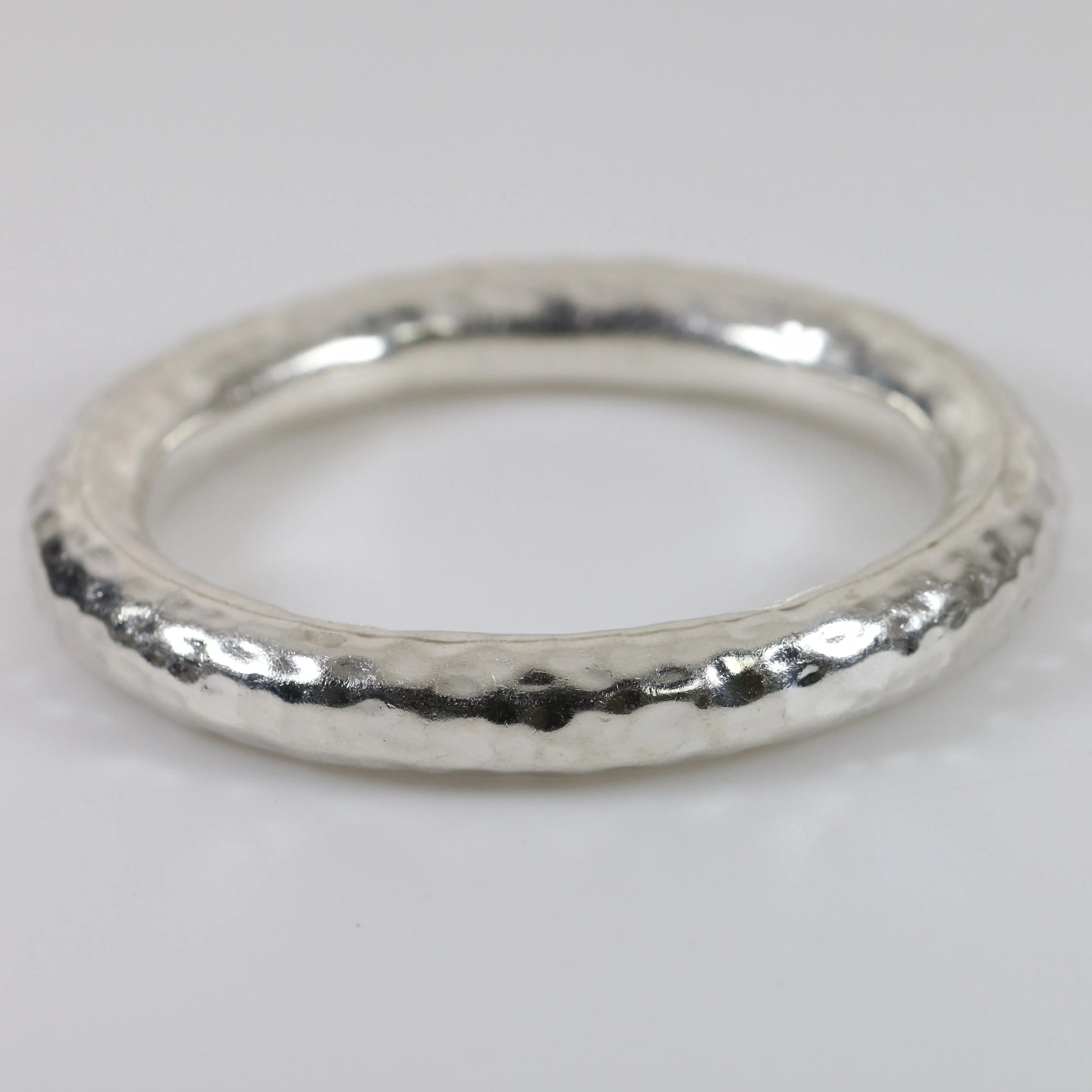 SOLD OUT: Chunky Modernist Bangle | Vintage Sterling Silver | Hammered Bracelet - Carmel Fine Silver Jewelry