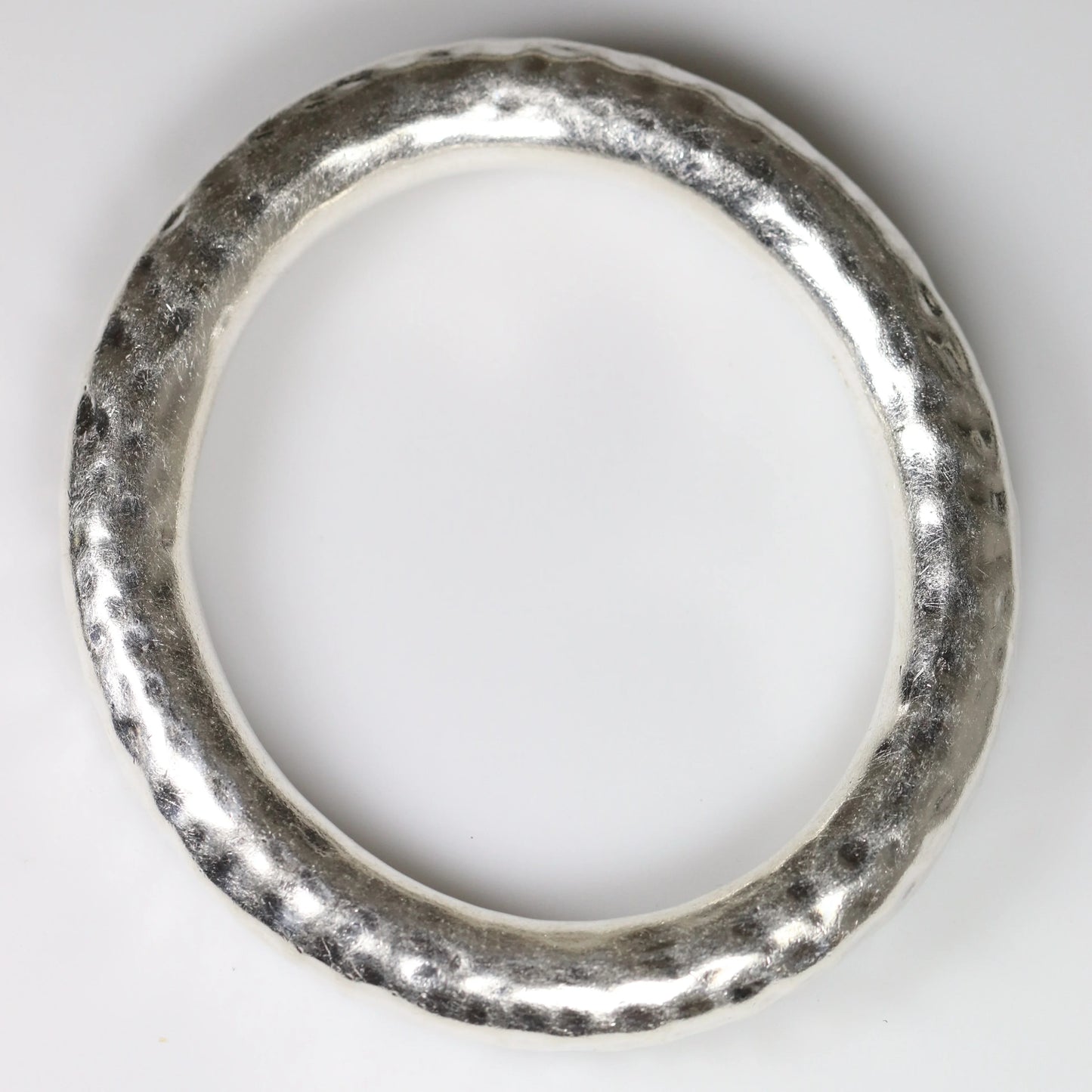 SOLD OUT: Chunky Modernist Bangle | Vintage Sterling Silver | Hammered Bracelet - Carmel Fine Silver Jewelry