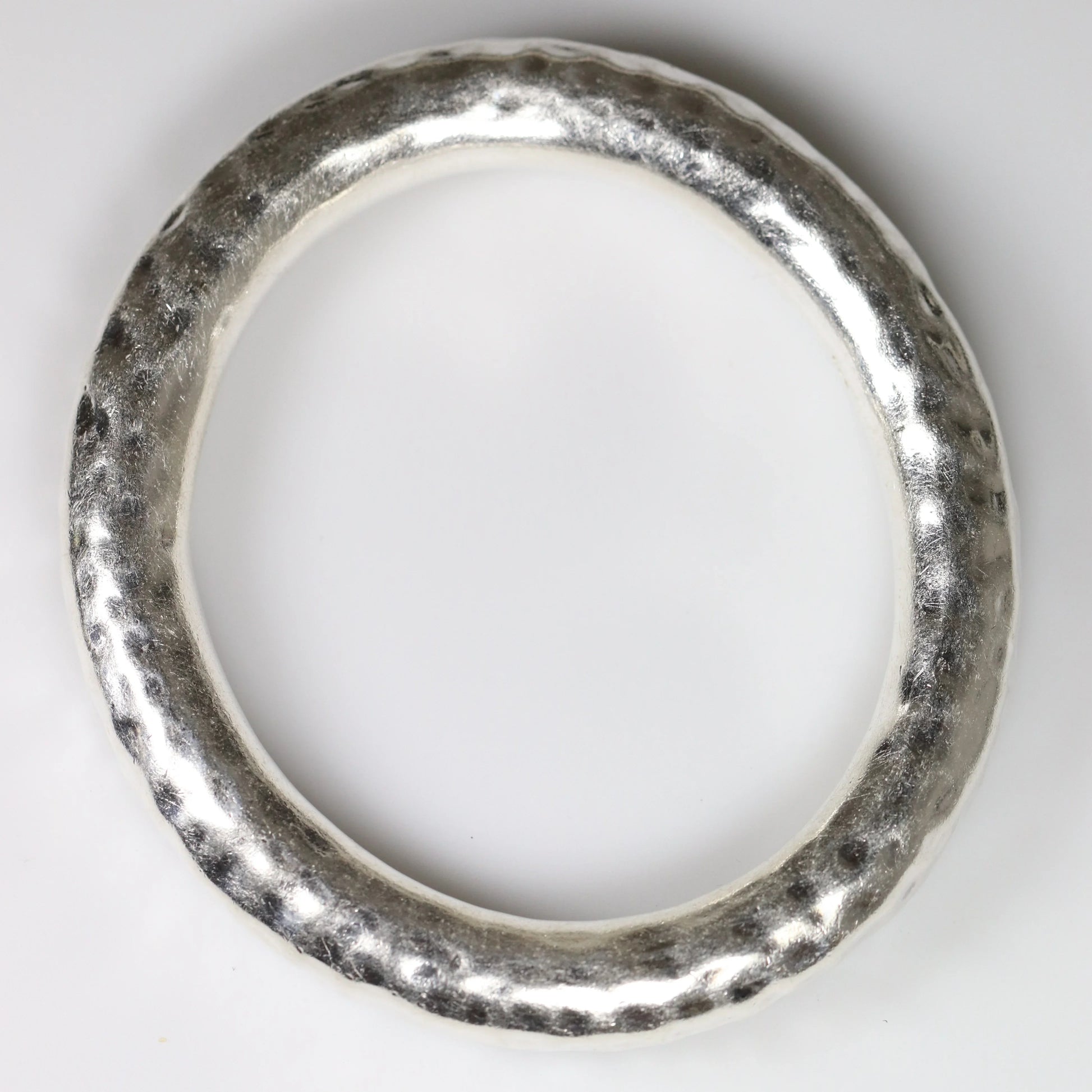 SOLD OUT: Chunky Modernist Bangle | Vintage Sterling Silver | Hammered Bracelet - Carmel Fine Silver Jewelry