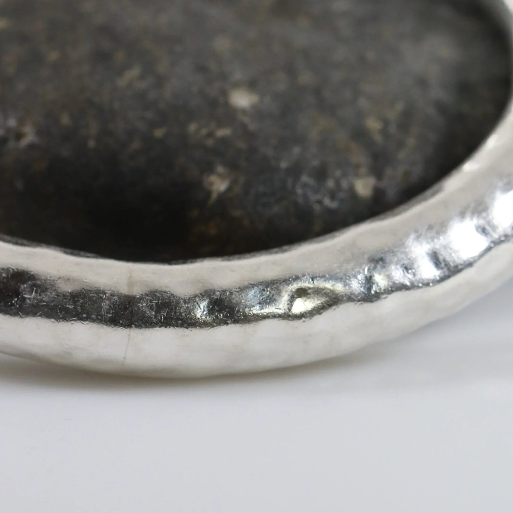 SOLD OUT: Chunky Modernist Bangle | Vintage Sterling Silver | Hammered Bracelet - Carmel Fine Silver Jewelry