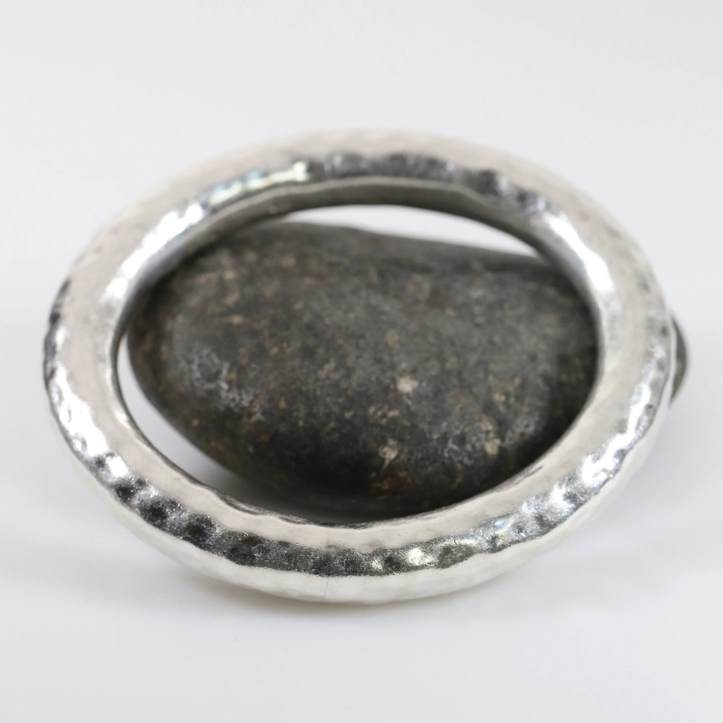 SOLD OUT: Chunky Modernist Bangle | Vintage Sterling Silver | Hammered Bracelet - Carmel Fine Silver Jewelry