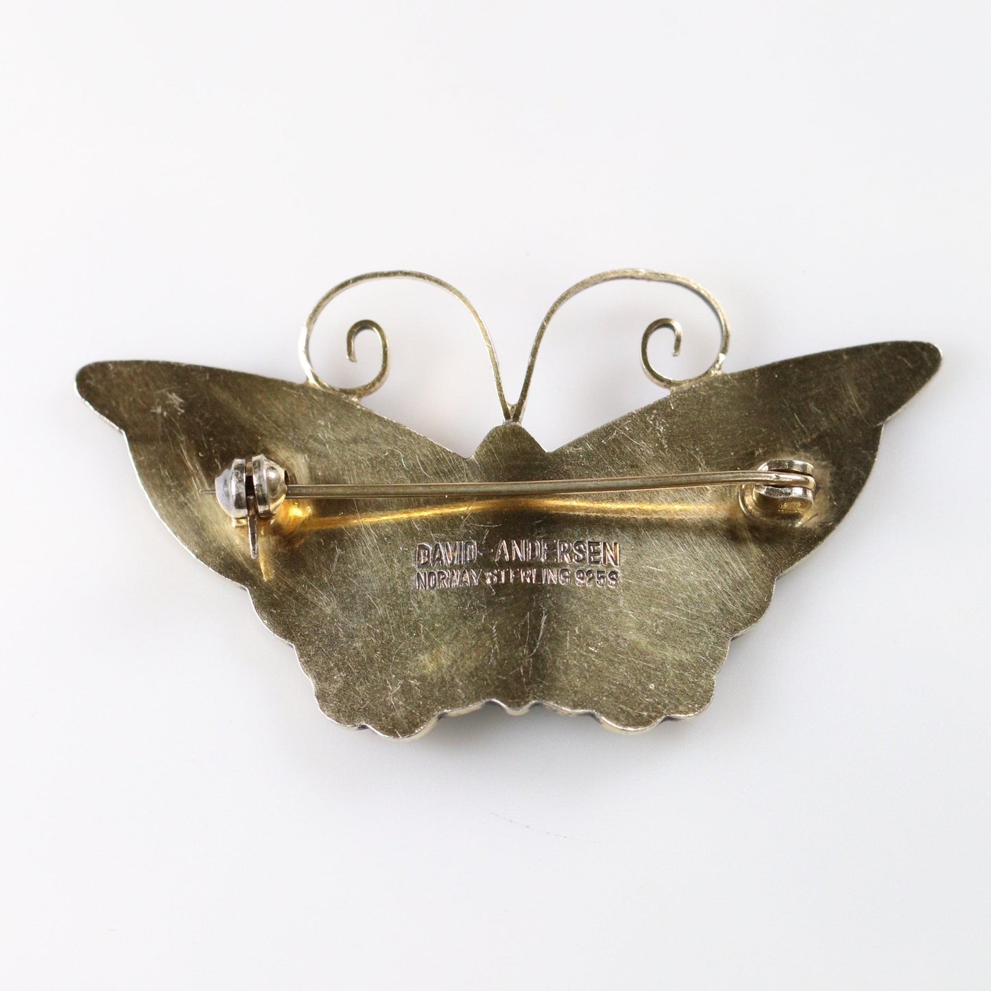 SOLD OUT: DAVID ANDERSEN GUILLOCHE MULTI-COLOR BUTTERFLY PIN - Carmel FSJ