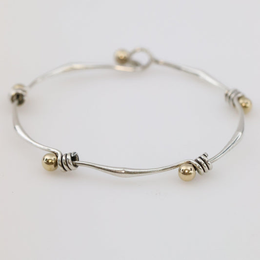 SOLD OUT: ED LEVIN 14K BALL AND SILVER BAR BRACELET - Carmel FSJ