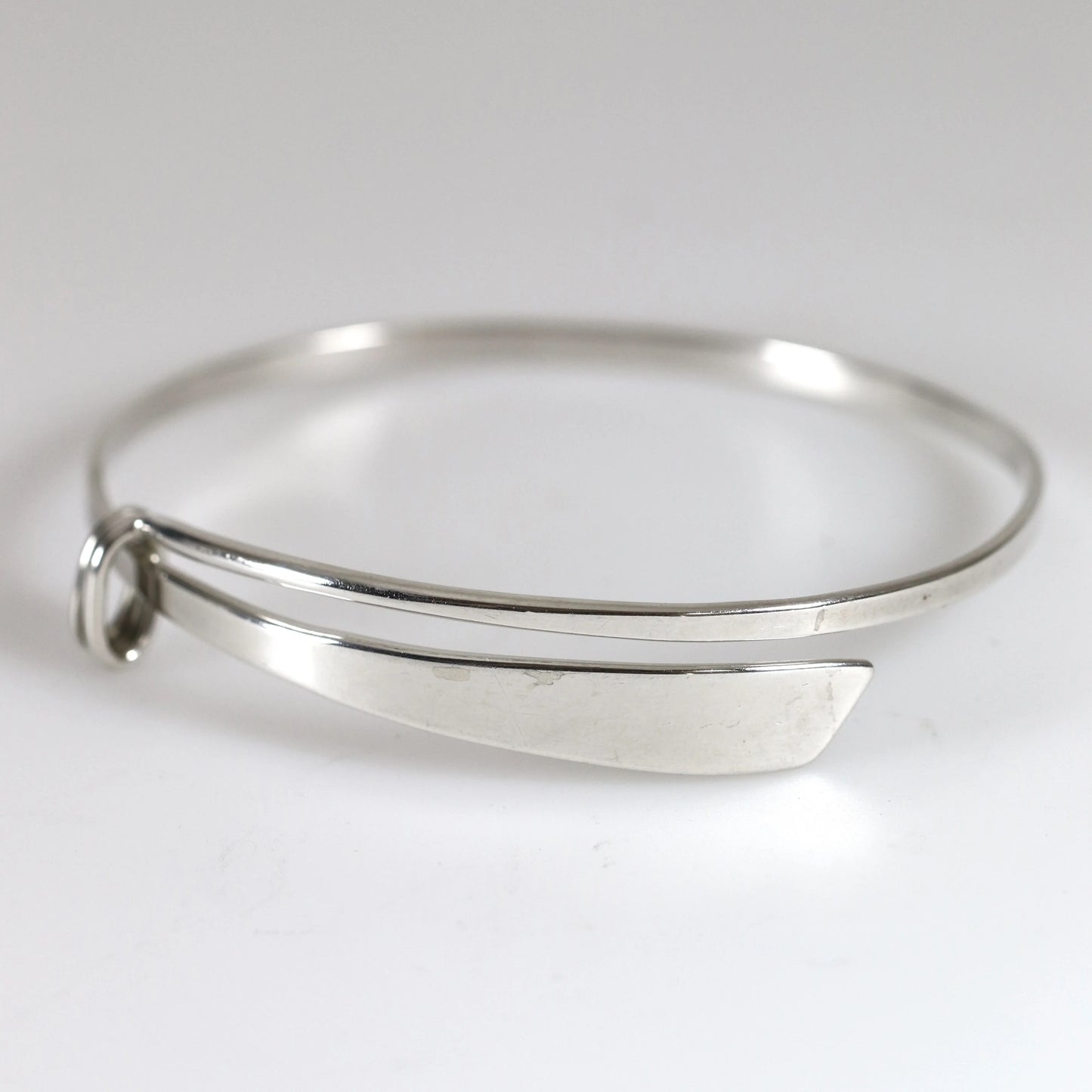 SOLD OUT: Ed Levin Blade Bracelet | Vintage Sterling Silver | Adjustable Modernist Mid-Century Bangle - Carmel Fine Silver Jewelry