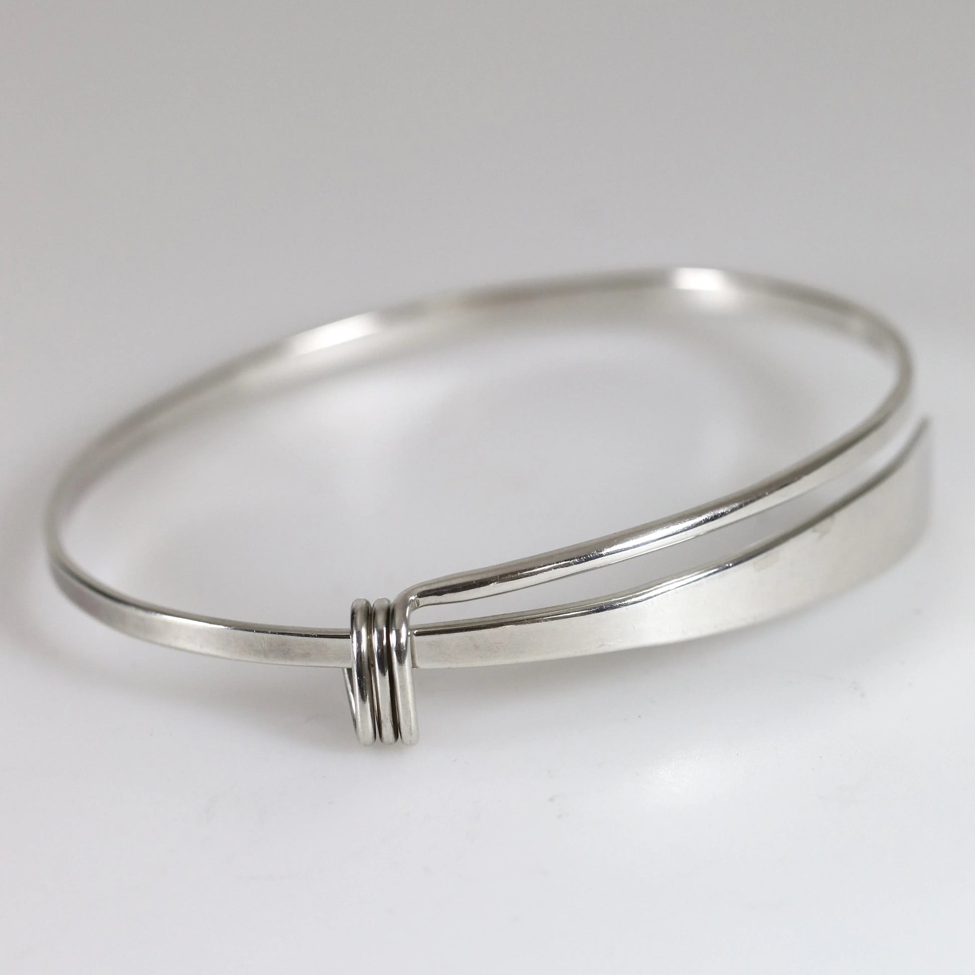 SOLD OUT: Ed Levin Blade Bracelet | Vintage Sterling Silver | Adjustable Modernist Mid-Century Bangle - Carmel Fine Silver Jewelry