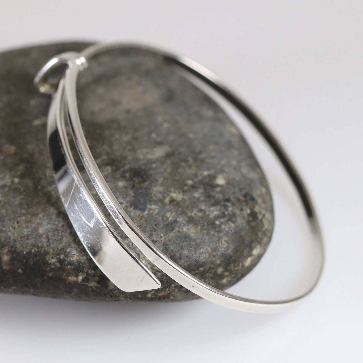 SOLD OUT: Ed Levin Blade Bracelet | Vintage Sterling Silver | Adjustable Modernist Mid-Century Bangle - Carmel Fine Silver Jewelry