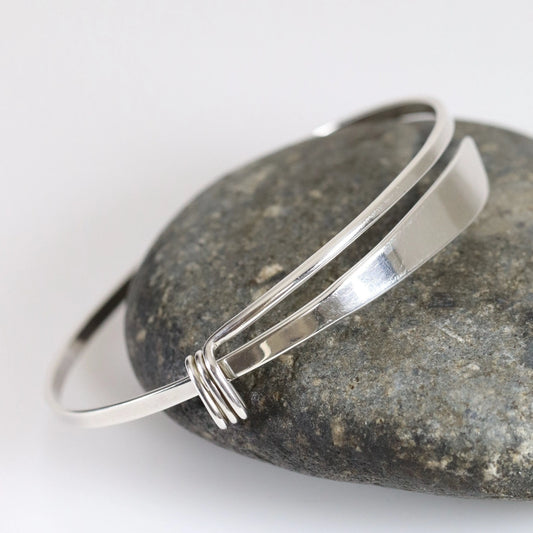 SOLD OUT: Ed Levin Blade Bracelet | Vintage Sterling Silver | Adjustable Modernist Mid-Century Bangle - Carmel FSJ
