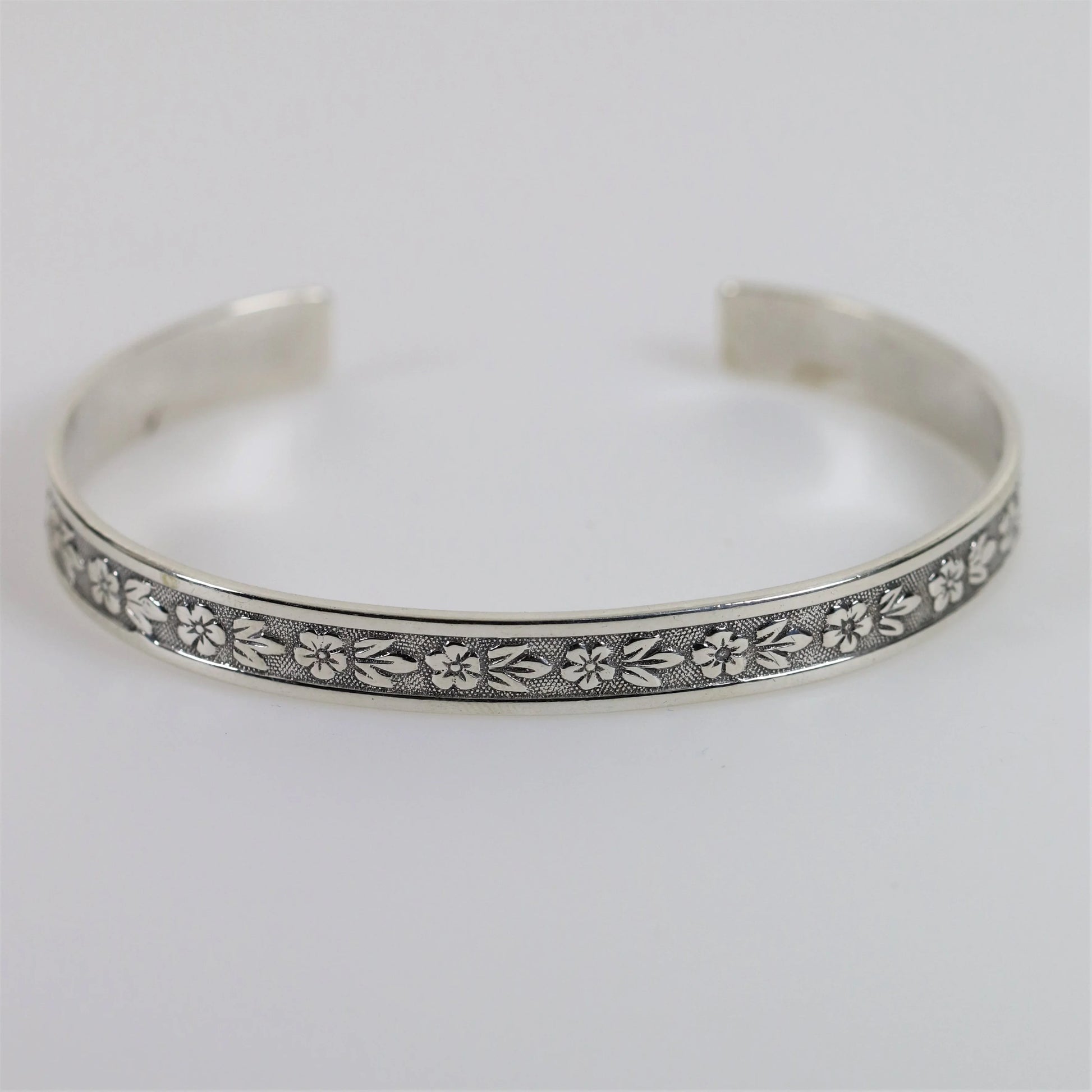 SOLD OUT: Ed Levin Bracelet | Flower Pattern Bracelet | Vintage Sterling Silver Vermont - Carmel Fine Silver Jewelry
