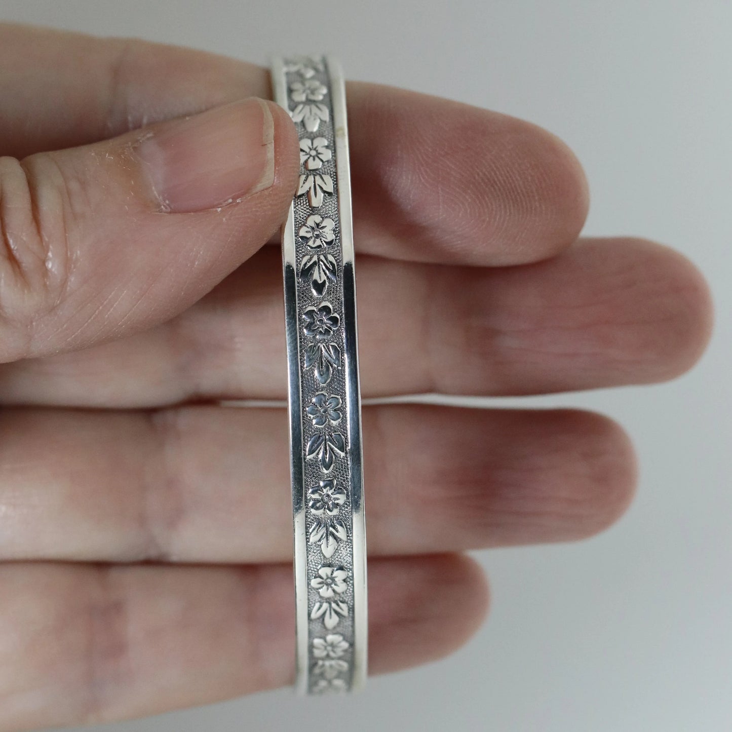 SOLD OUT: Ed Levin Bracelet | Flower Pattern Bracelet | Vintage Sterling Silver Vermont - Carmel Fine Silver Jewelry
