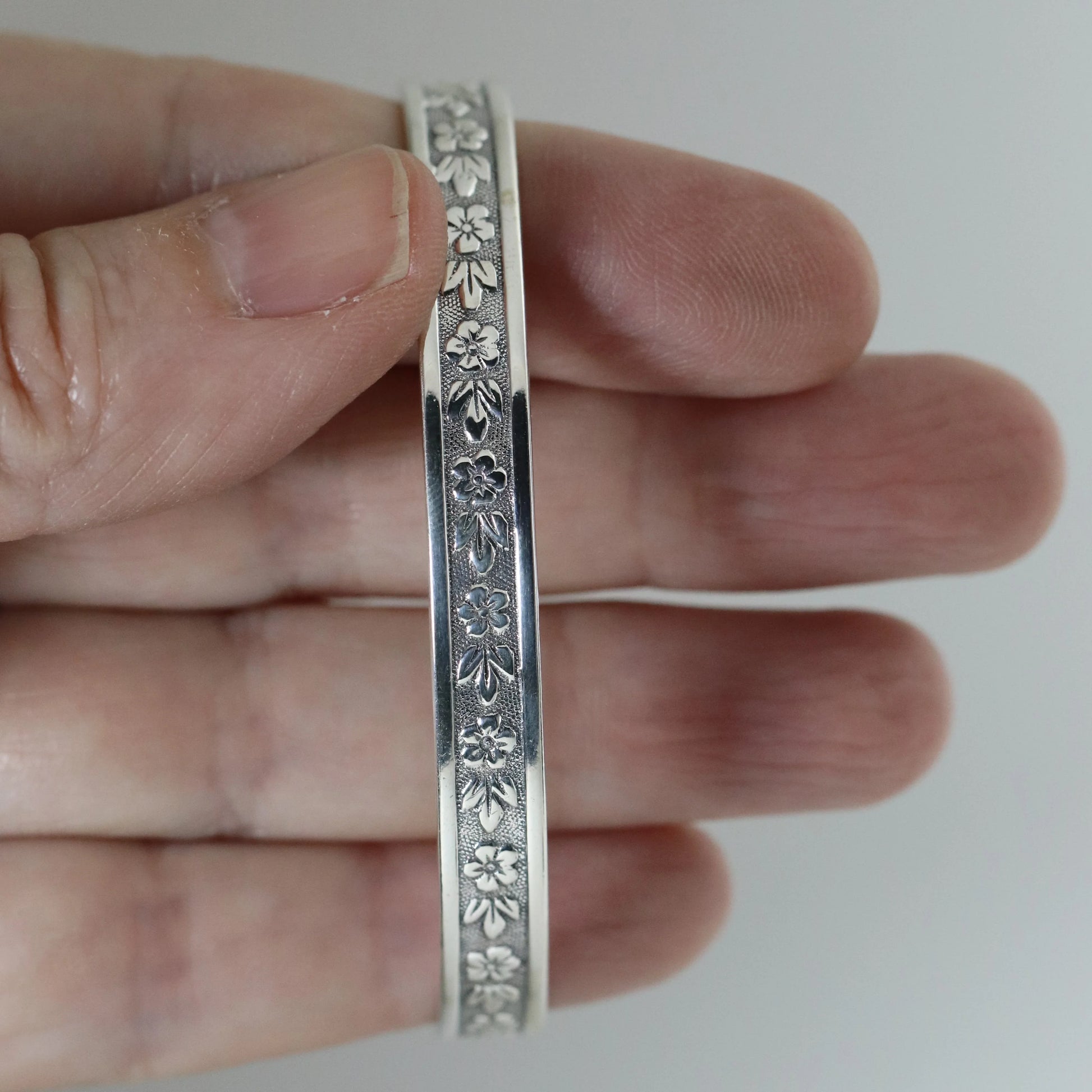 SOLD OUT: Ed Levin Bracelet | Flower Pattern Bracelet | Vintage Sterling Silver Vermont - Carmel Fine Silver Jewelry