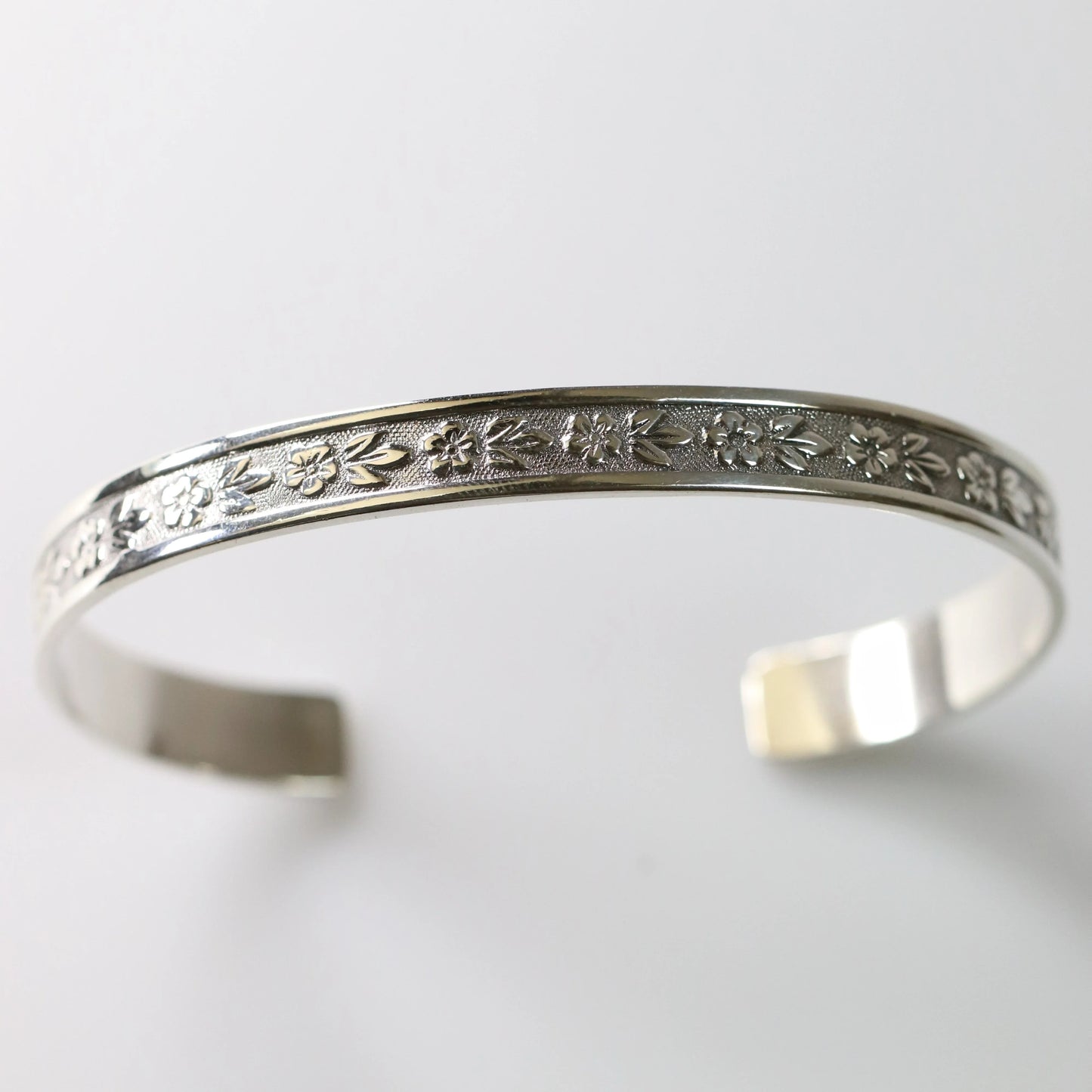 SOLD OUT: Ed Levin Bracelet | Flower Pattern Bracelet | Vintage Sterling Silver Vermont - Carmel Fine Silver Jewelry