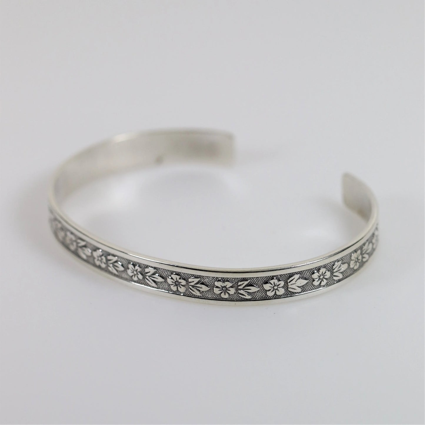 SOLD OUT: Ed Levin Bracelet | Flower Pattern Bracelet | Vintage Sterling Silver Vermont - Carmel Fine Silver Jewelry