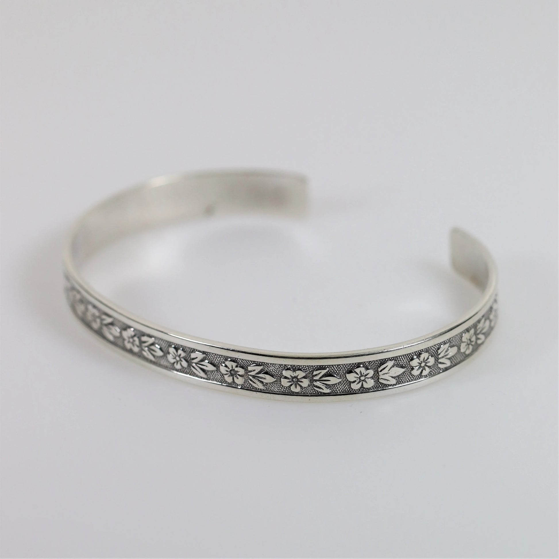 SOLD OUT: Ed Levin Bracelet | Flower Pattern Bracelet | Vintage Sterling Silver Vermont - Carmel Fine Silver Jewelry