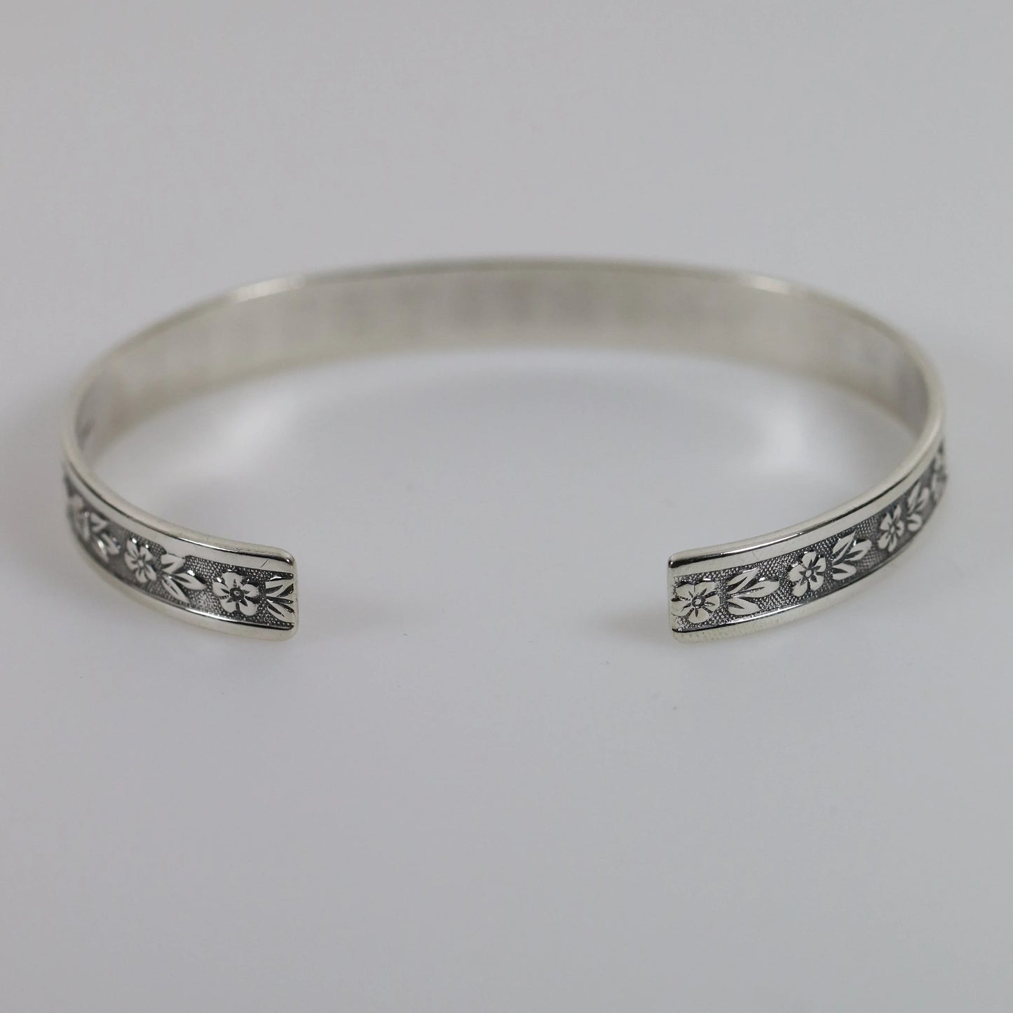 SOLD OUT: Ed Levin Bracelet | Flower Pattern Bracelet | Vintage Sterling Silver Vermont - Carmel Fine Silver Jewelry