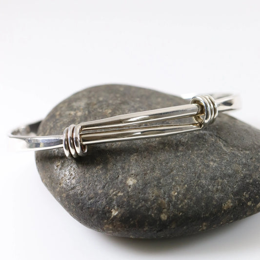 SOLD OUT: Ed Levin Heavy Grand Signature Bangle (7 1/2") | Vintage Sterling Silver | Modernist Slider Bracelet Vermont - Carmel FSJ