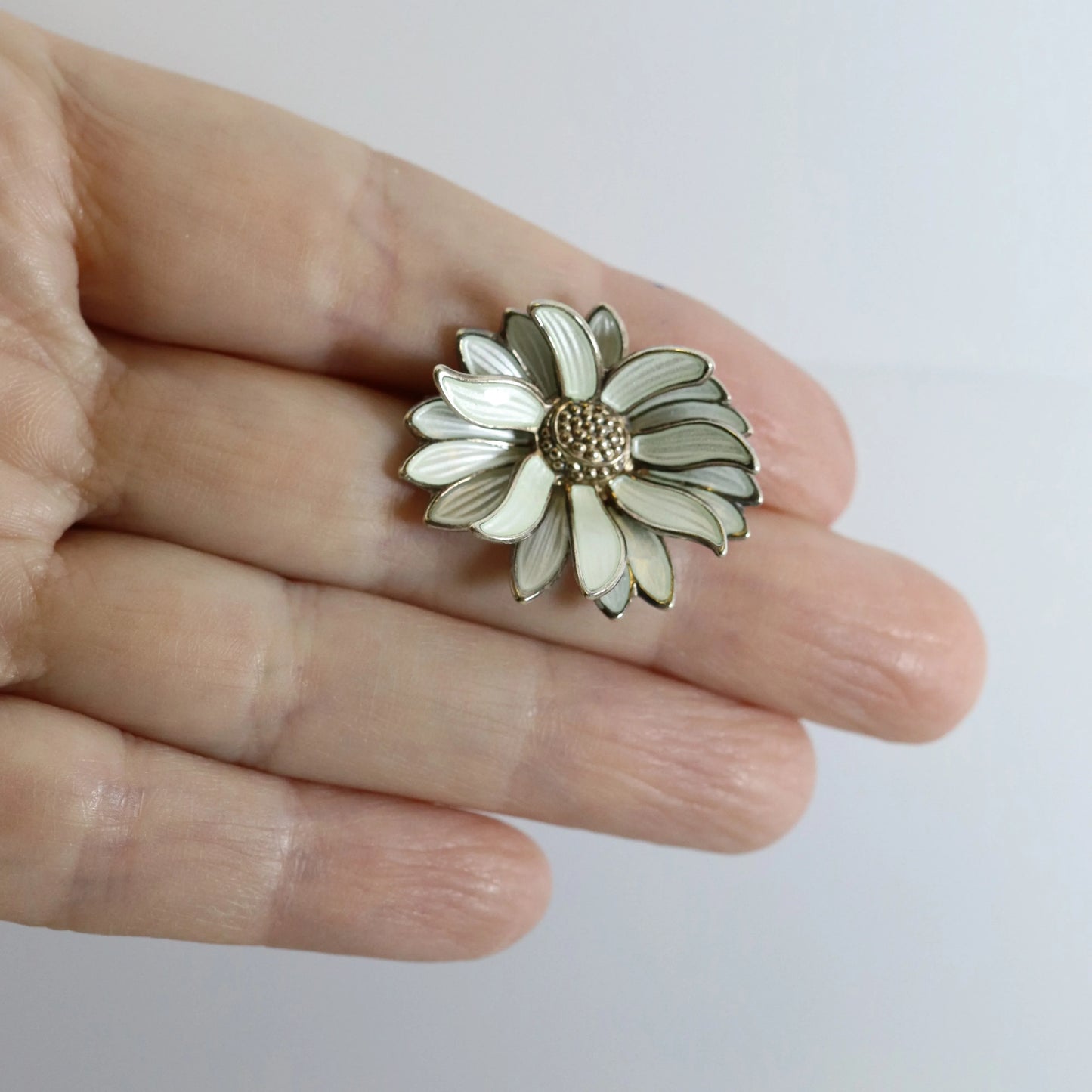 SOLD OUT: ESTATE DAVID ANDERSEN FLORAL ENAMEL PIN - Carmel Fine Silver Jewelry