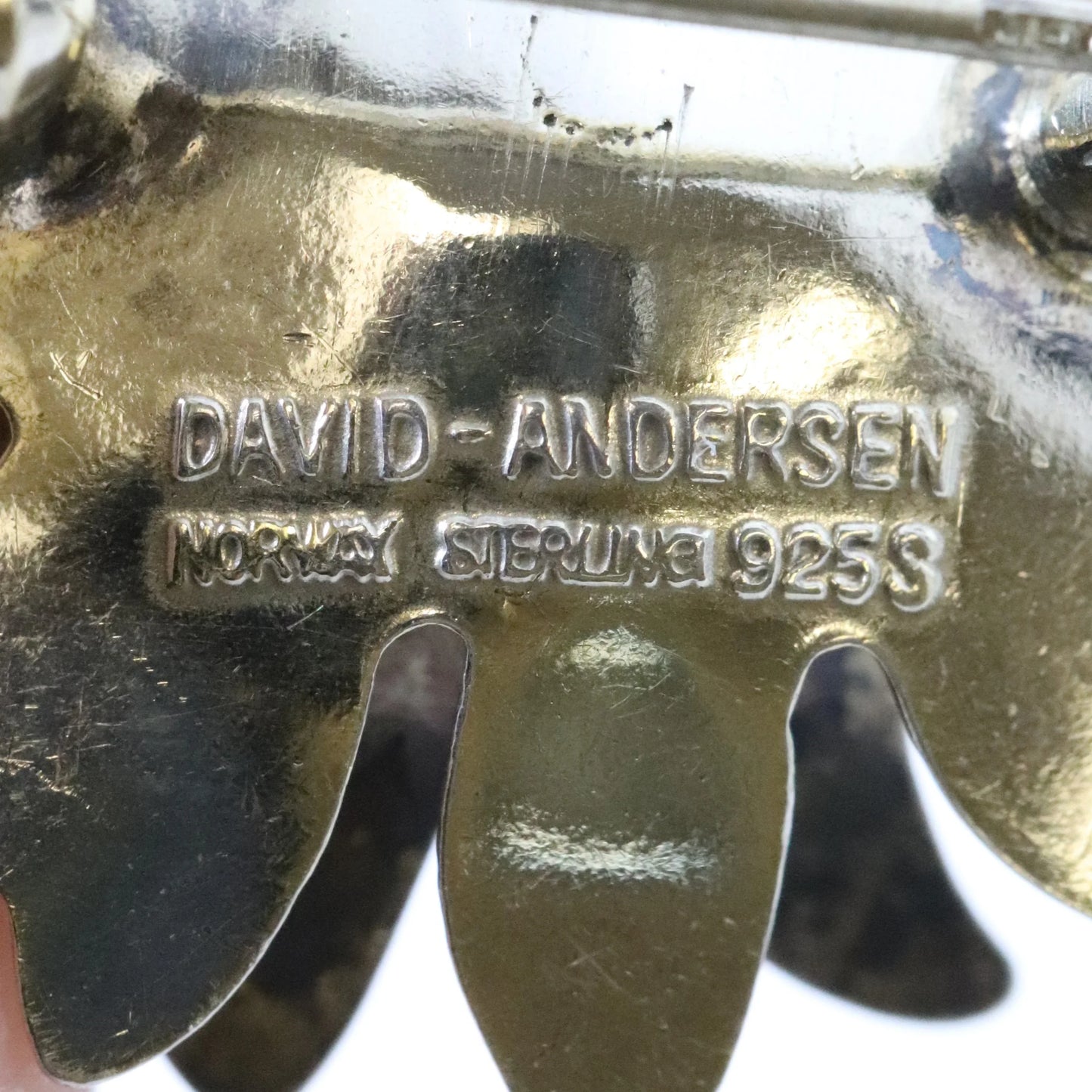 SOLD OUT: ESTATE DAVID ANDERSEN FLORAL ENAMEL PIN - Carmel Fine Silver Jewelry