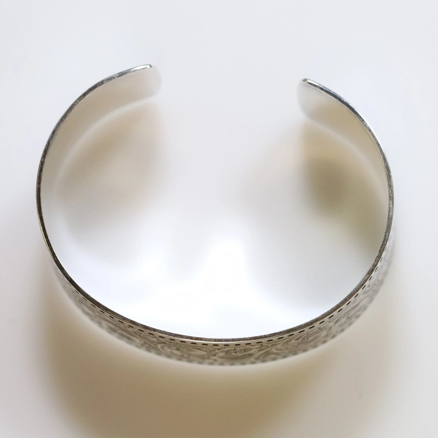 SOLD OUT: ESTATE ED LEVIN ETCHED WIDE CUFF BRACELET - Carmel Fine Silver Jewelry