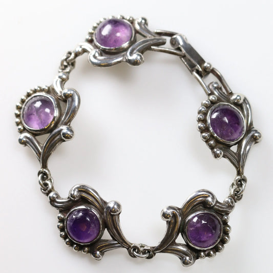 SOLD OUT: Floral Amethyst Los Castillo Bracelet - Carmel Fine Silver Jewelry