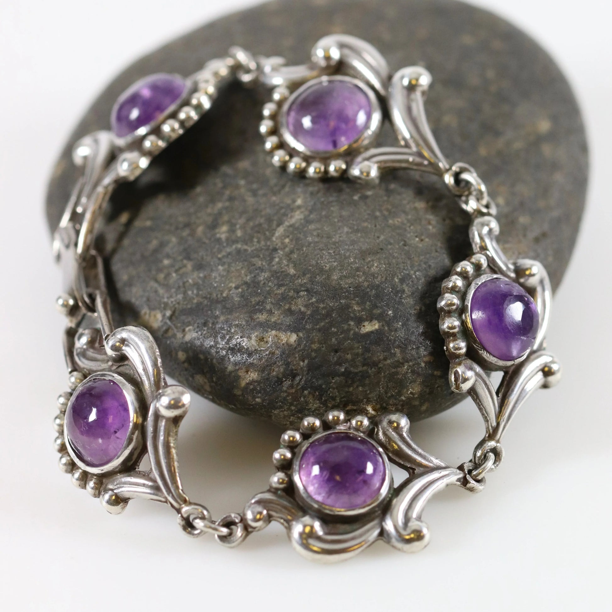 SOLD OUT: Floral Amethyst Los Castillo Bracelet - Carmel Fine Silver Jewelry