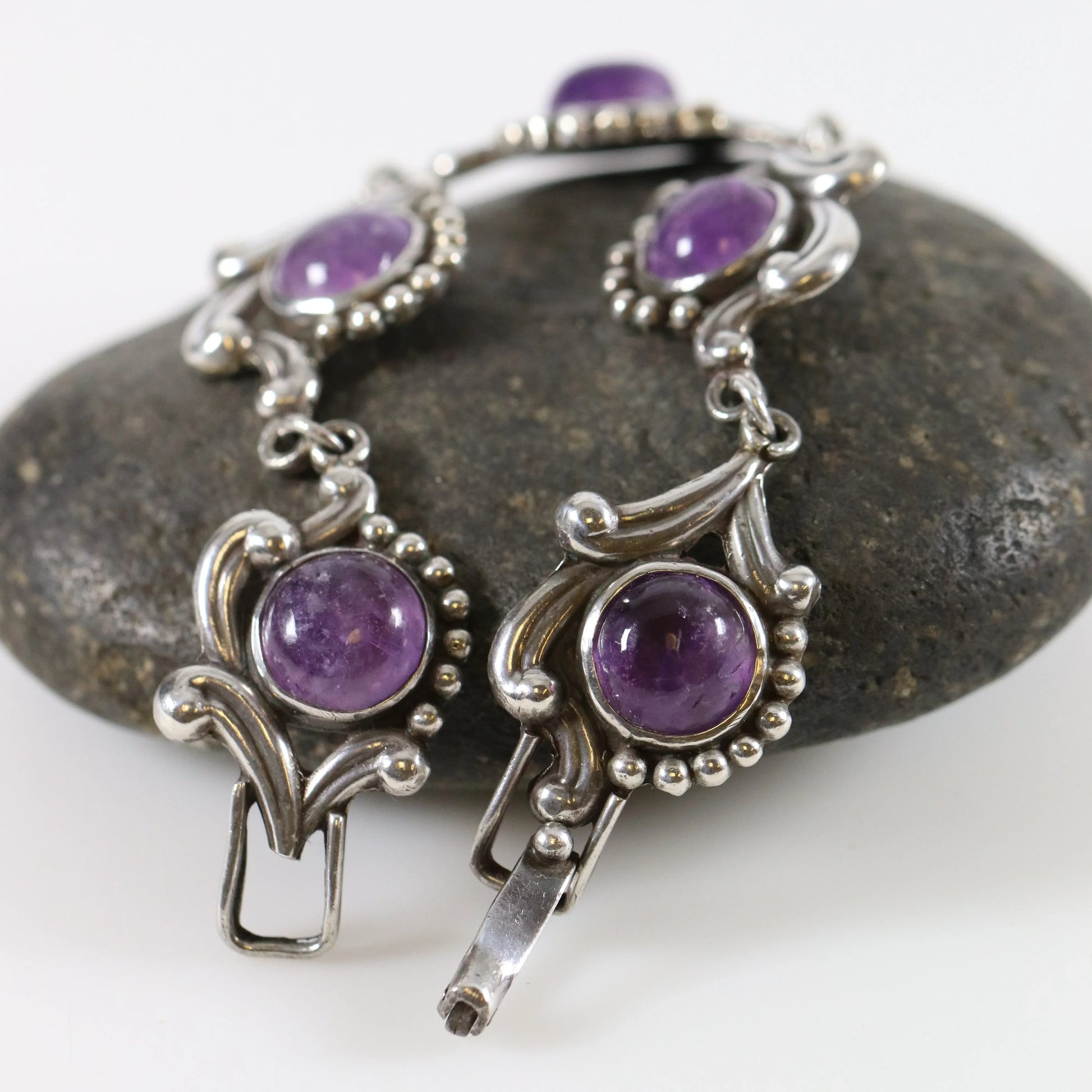 SOLD OUT: Floral Amethyst Los Castillo Bracelet - Carmel Fine Silver Jewelry