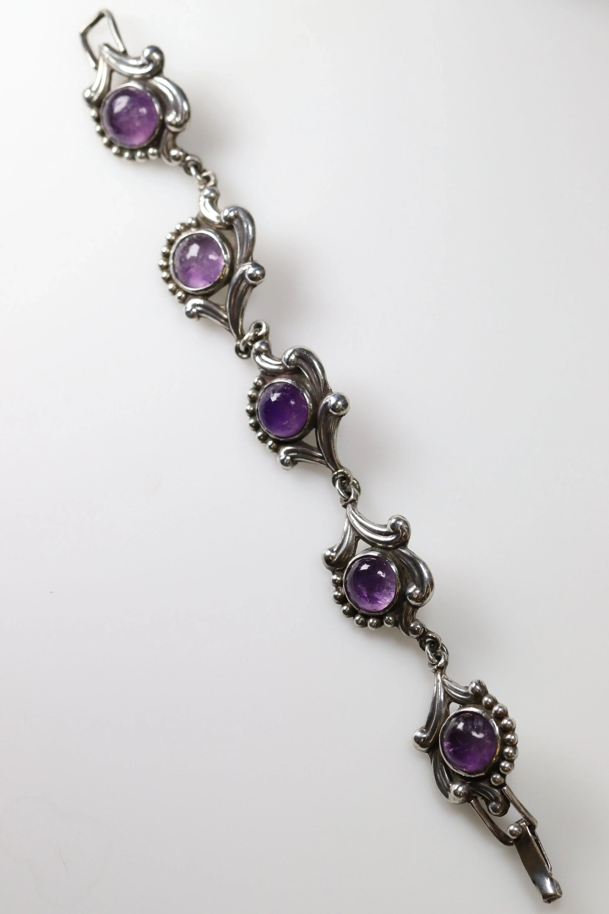 SOLD OUT: Floral Amethyst Los Castillo Bracelet - Carmel Fine Silver Jewelry