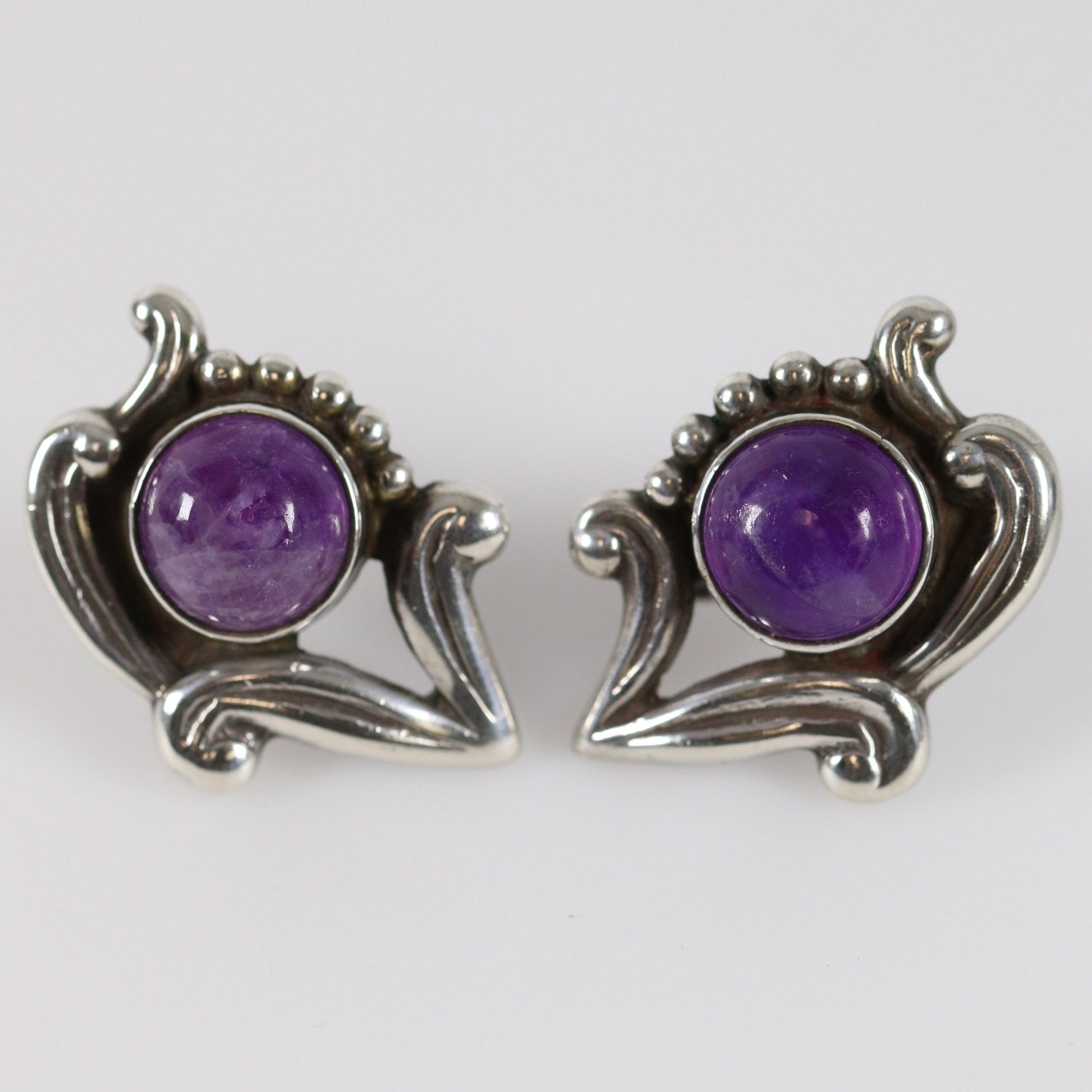 SOLD OUT: Floral Los Castillo Amethyst Taxco Earrings - Carmel FSJ