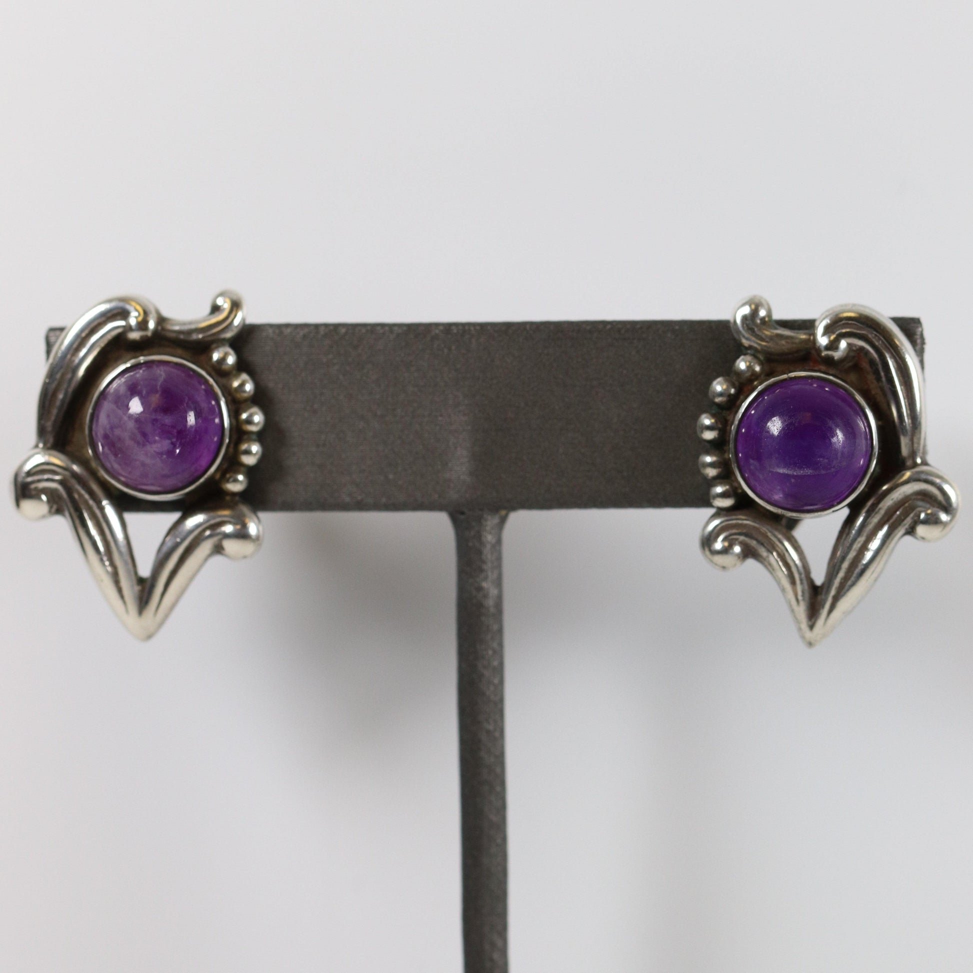 SOLD OUT: Floral Los Castillo Amethyst Taxco Earrings - Carmel FSJ