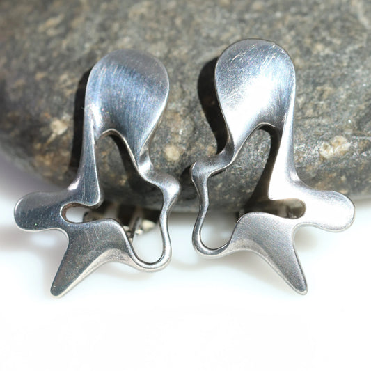 SOLD OUT: Georg Jensen Abstract Earrings 118 | Vintage Sterling Silver | Modernist Henning Koppel Denmark - Carmel FSJ