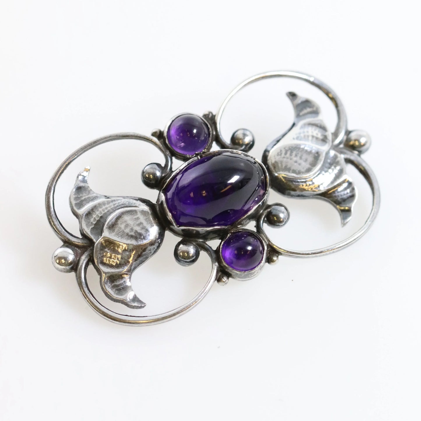 SOLD OUT: GEORG JENSEN AMETHYST BROOCH 236A - Carmel Fine Silver Jewelry