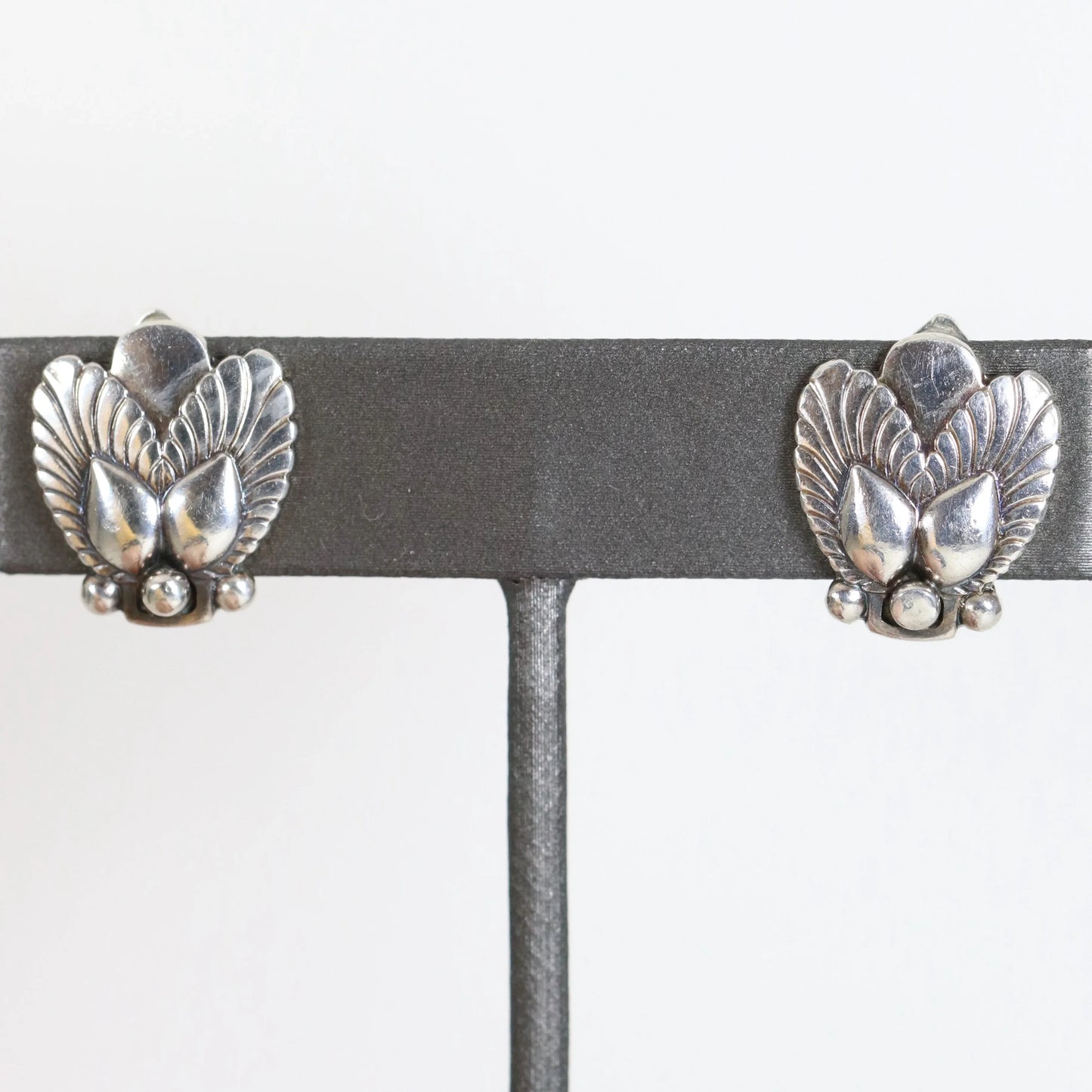 SOLD OUT: Georg Jensen Bittersweet Clip-On Earrings 110 | Vintage Sterling Silver | Albertus Gundorph Mid Century Denmark - Carmel Fine Silver Jewelry