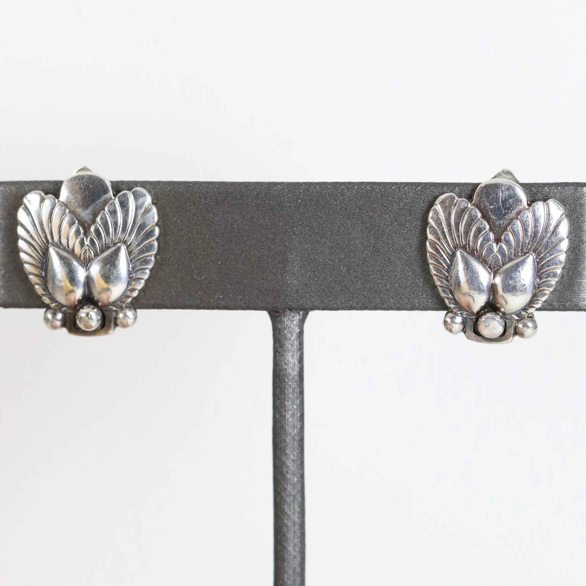 SOLD OUT: Georg Jensen Bittersweet Clip-On Earrings 110 | Vintage Sterling Silver | Albertus Gundorph Mid Century Denmark - Carmel Fine Silver Jewelry