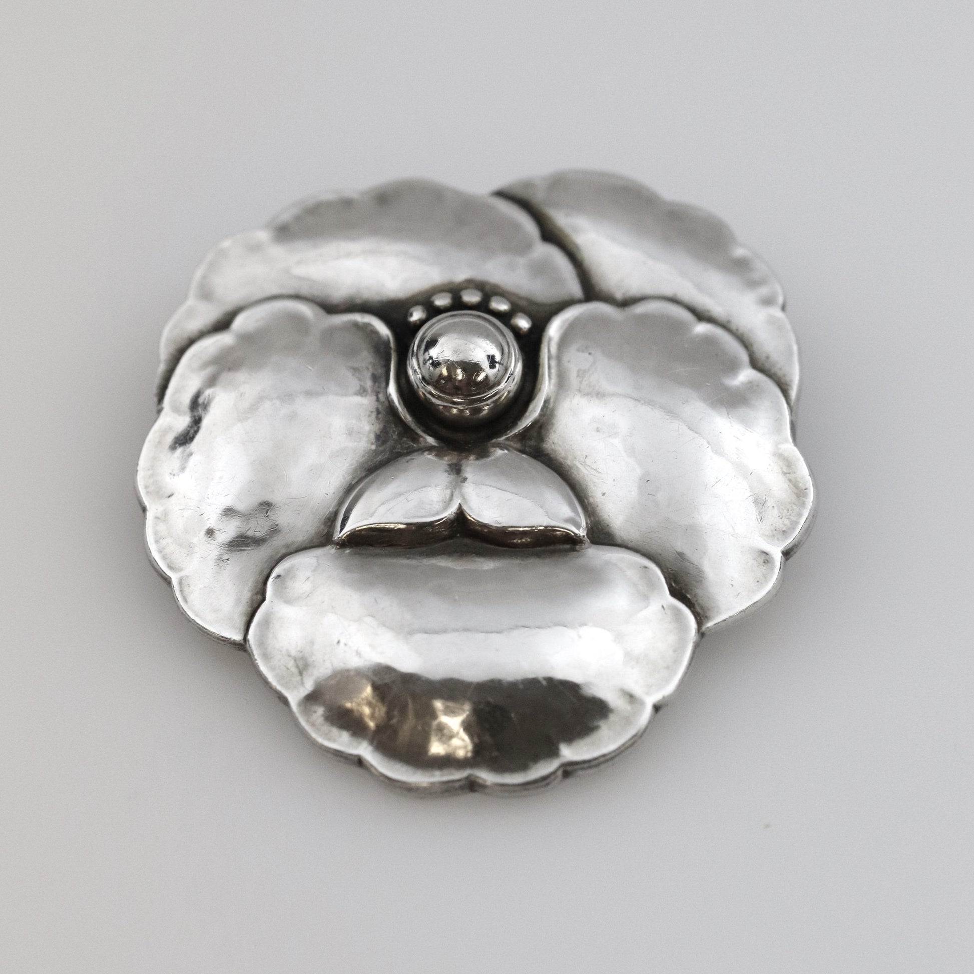 SOLD OUT: GEORG JENSEN DESIGNED PANSY FLOWER BROOCH 113 - Carmel FSJ