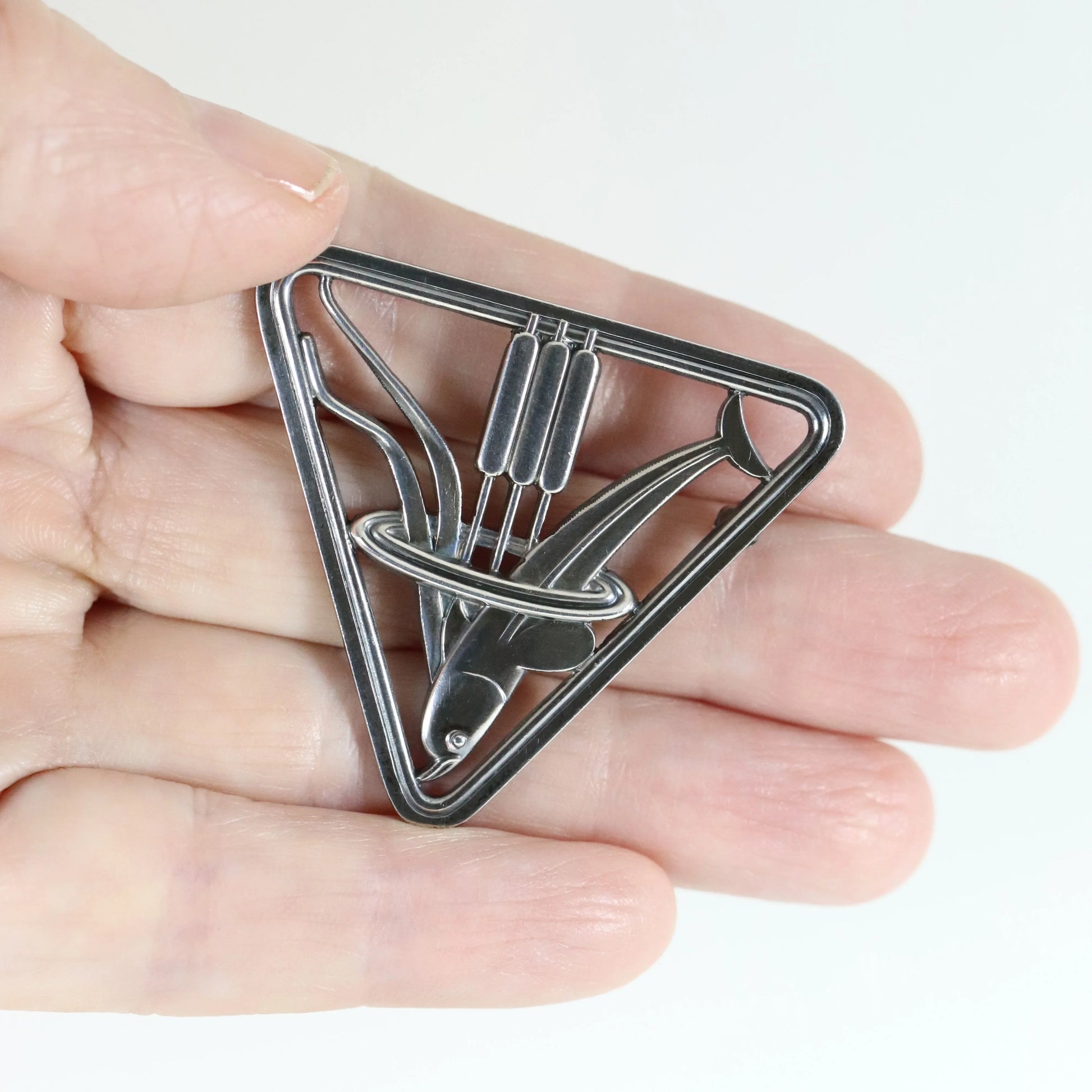 SOLD OUT: Georg Jensen Dolphin Brooch 257 | Vintage Sterling Silver | Arno Malinowski Denmark - Carmel Fine Silver Jewelry